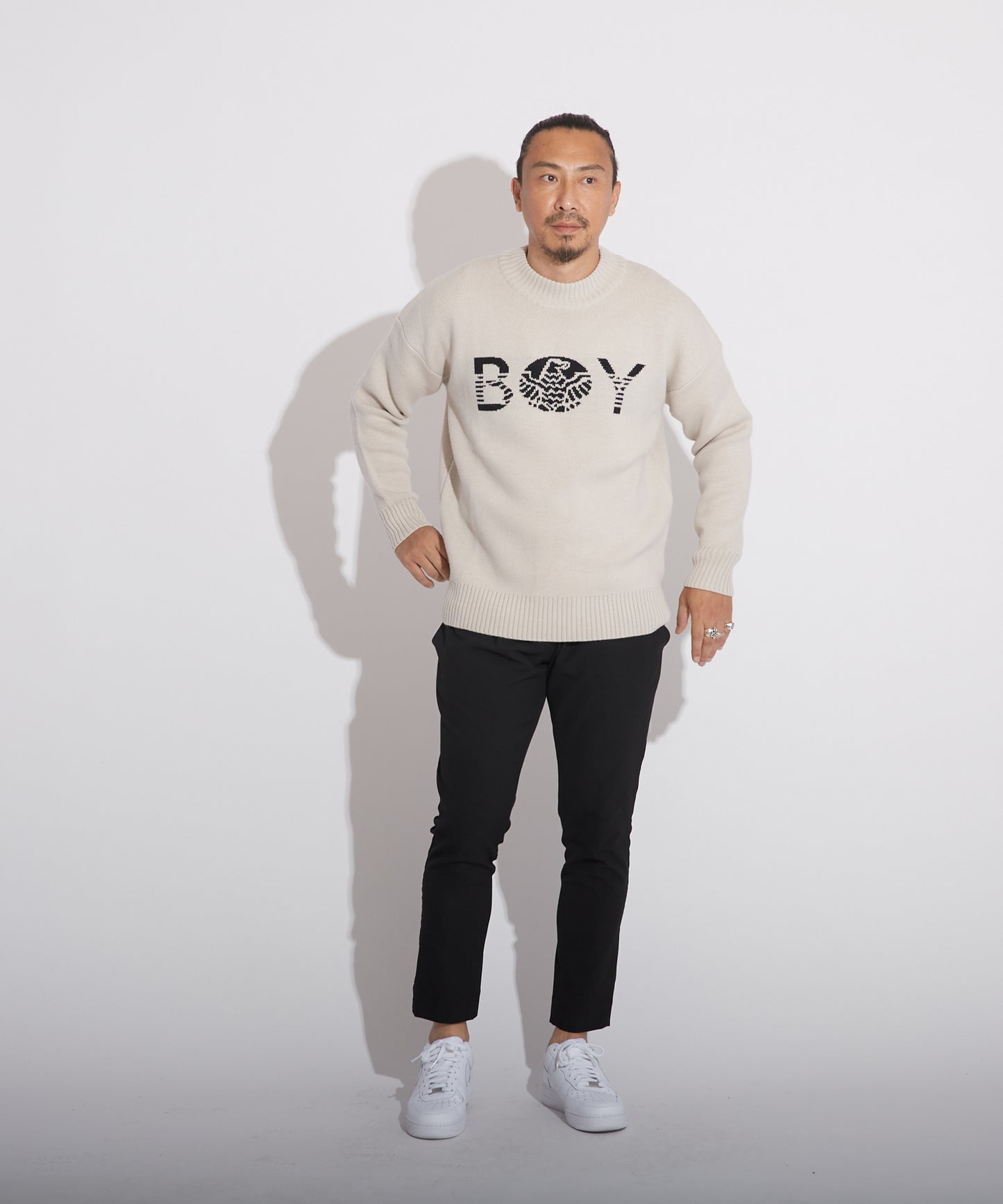 BOY CREW NECK SWEATER OFF WHITE【B223N6060031】