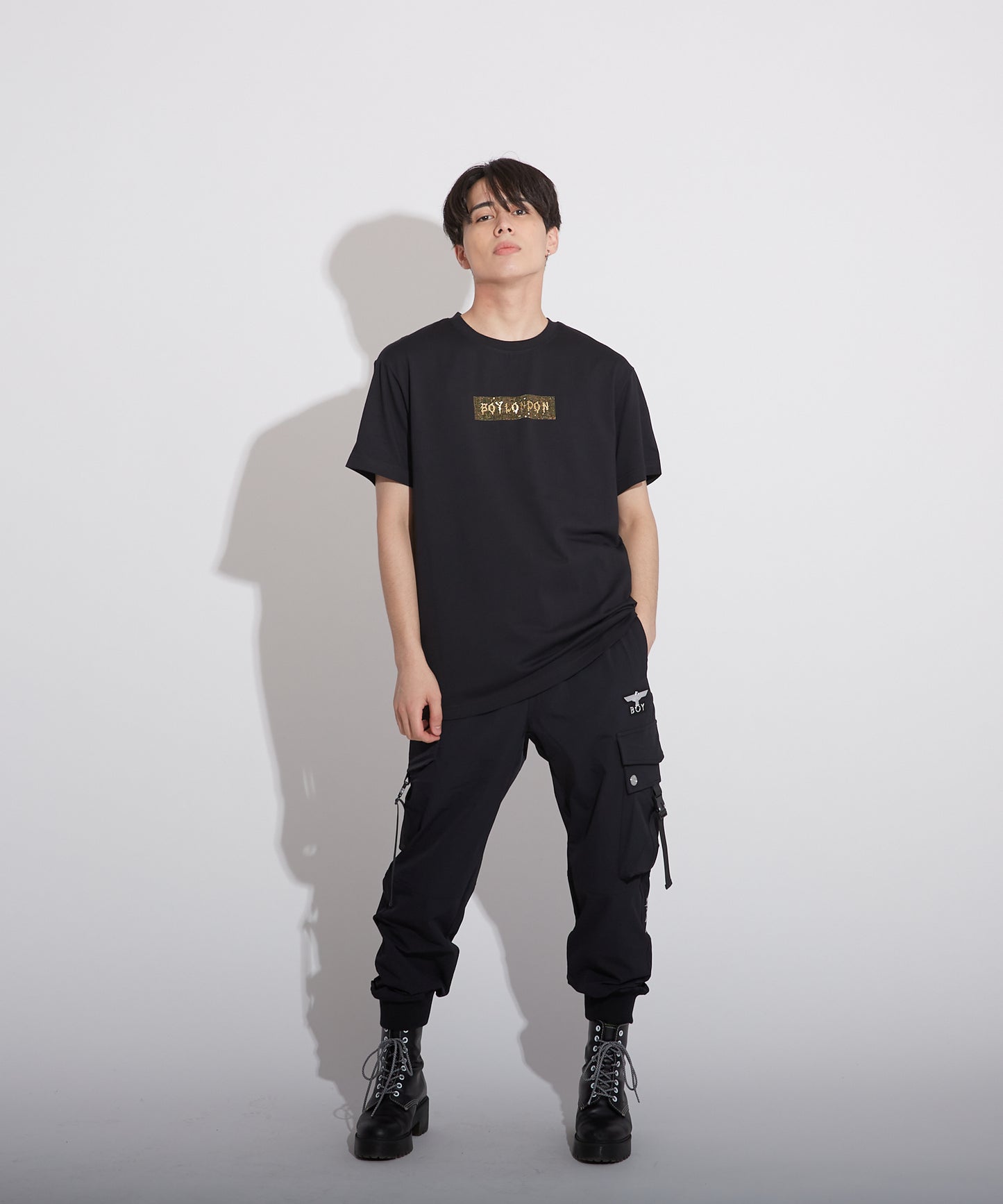 SLASH EAGLE TEE BLACK【B223N0100102】