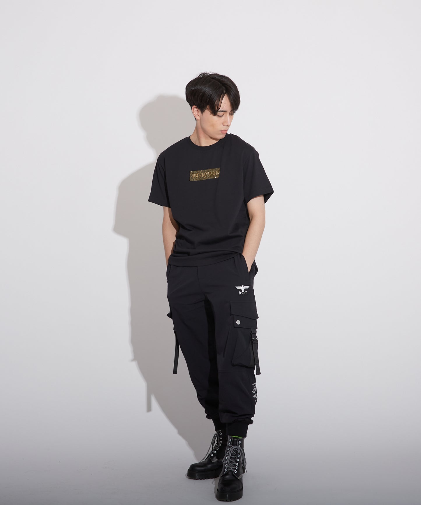 SLASH EAGLE TEE BLACK【B223N0100102】