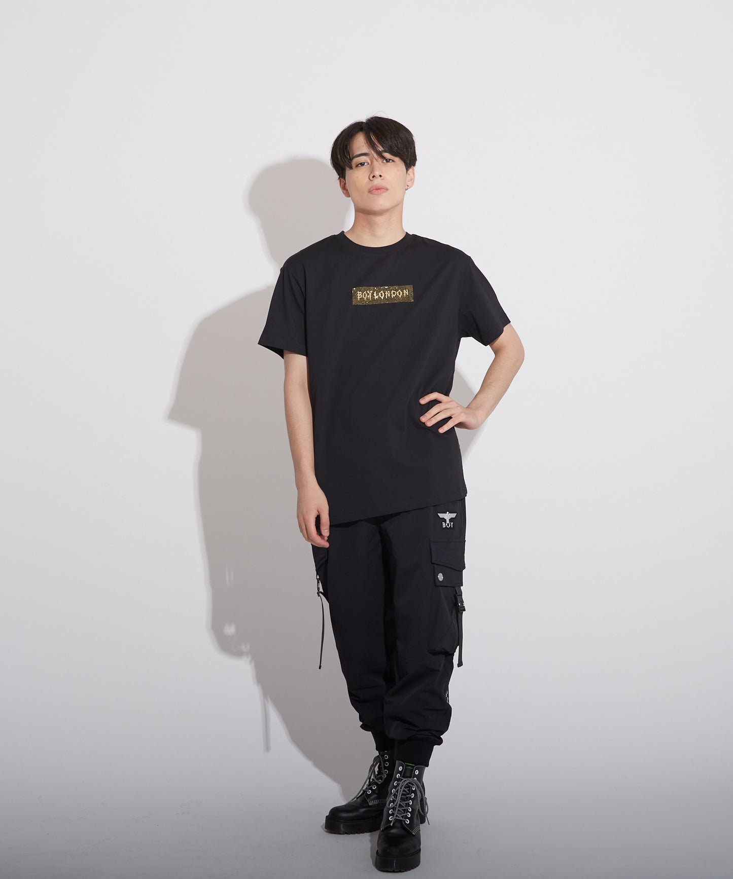 SLASH EAGLE TEE BLACK【B223N0100102】