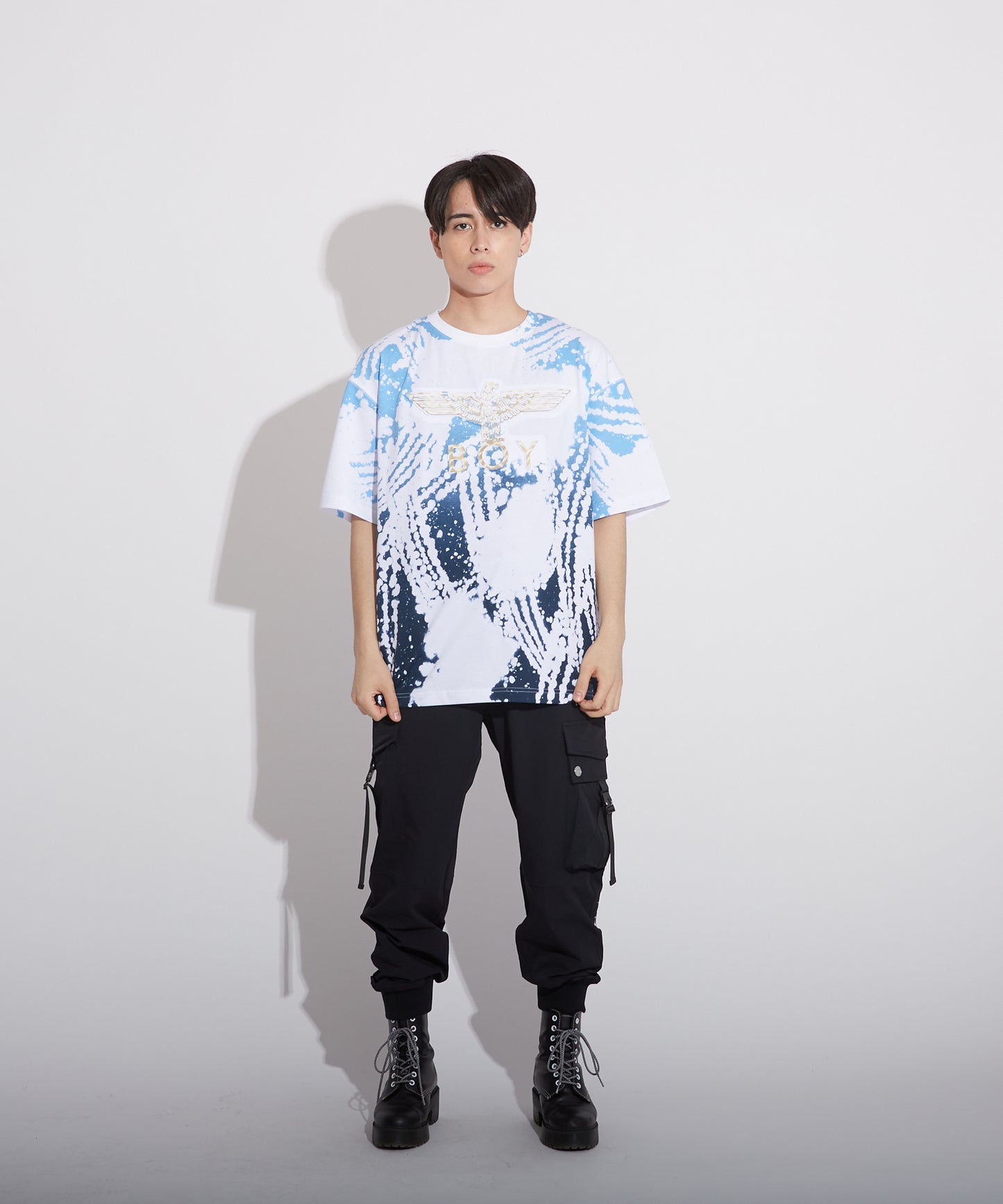TIE DYE 3D PRINT TEE WHITE【B223N0101801】