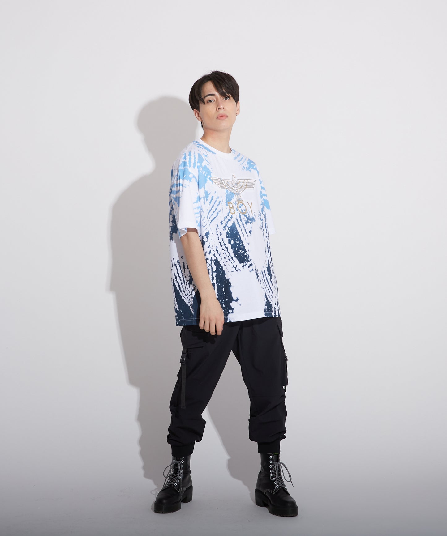TIE DYE 3D PRINT TEE WHITE【B223N0101801】