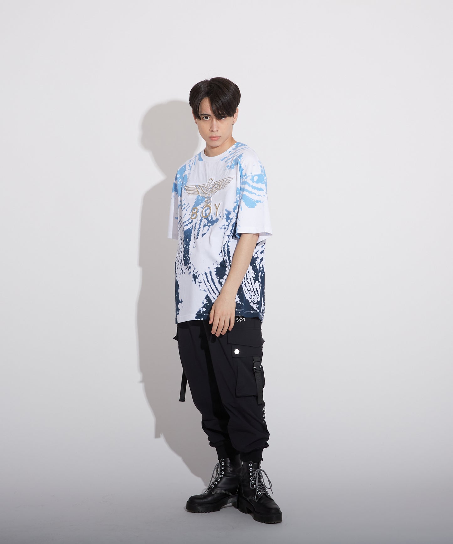 TIE DYE 3D PRINT TEE WHITE【B223N0101801】