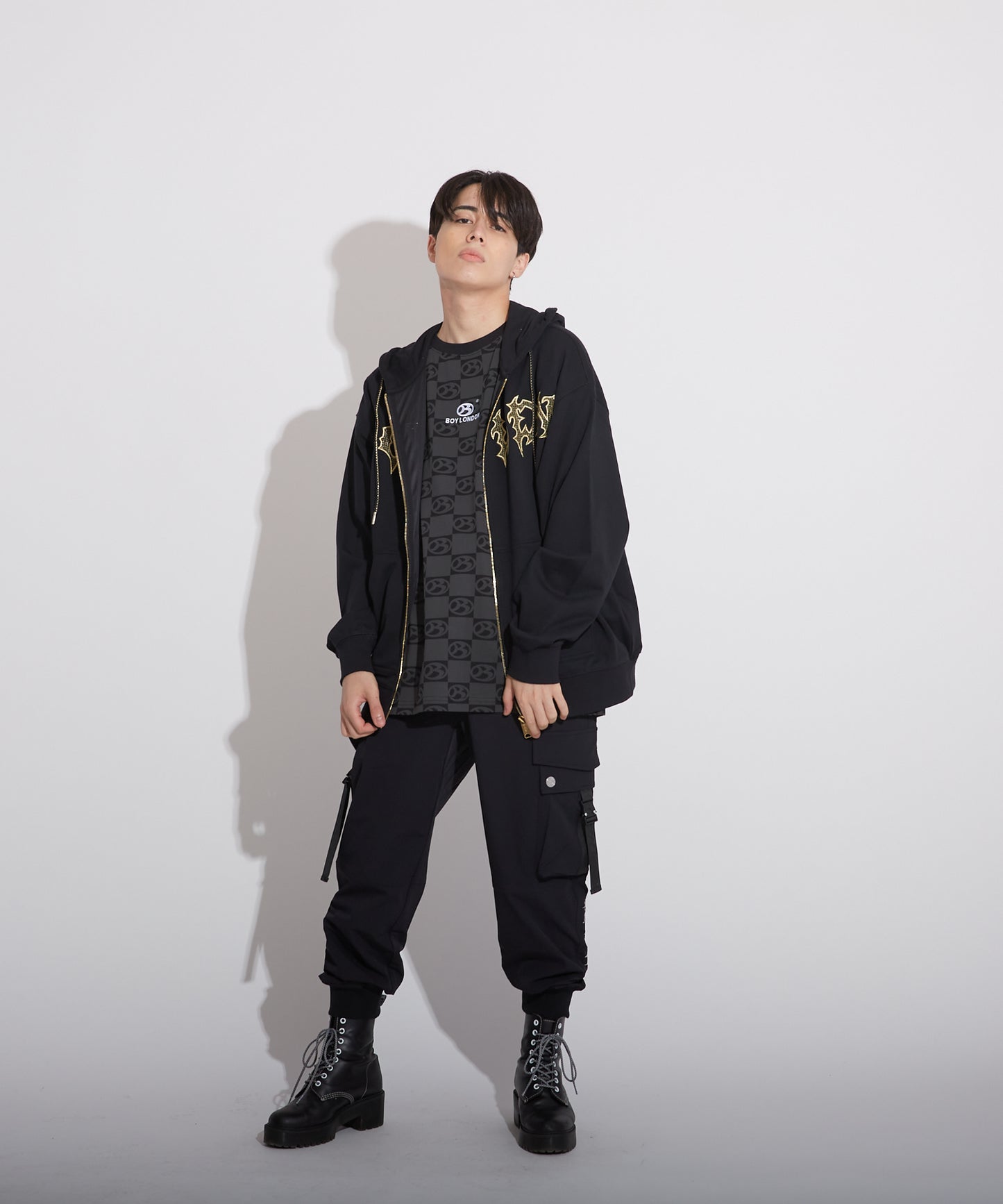 SHINING EAGLE ZIP PARKA BLACK【B223N0600302】