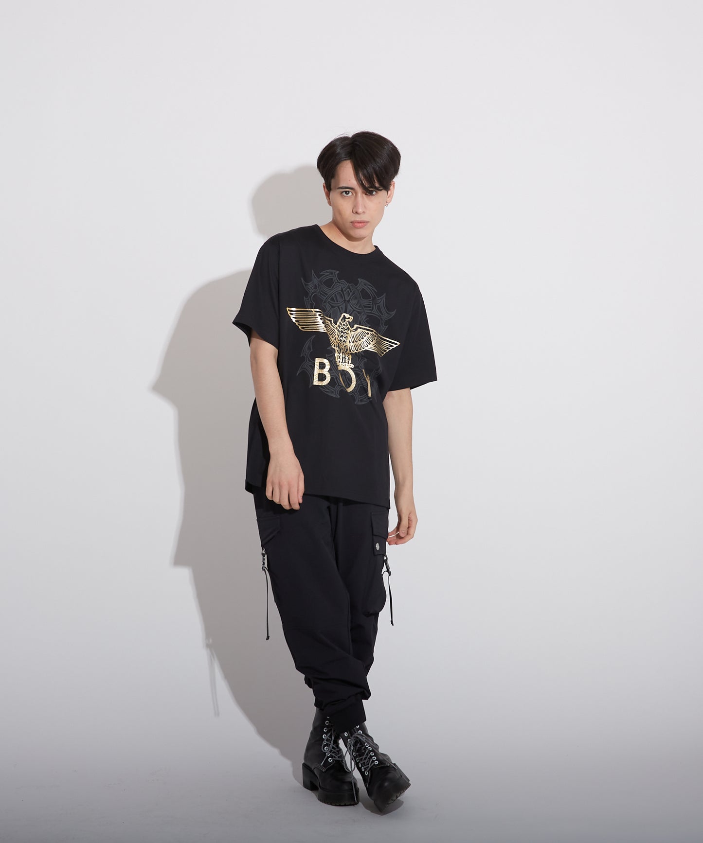 TRIBAL EAGLE TEE BLACK【B223N0100702】
