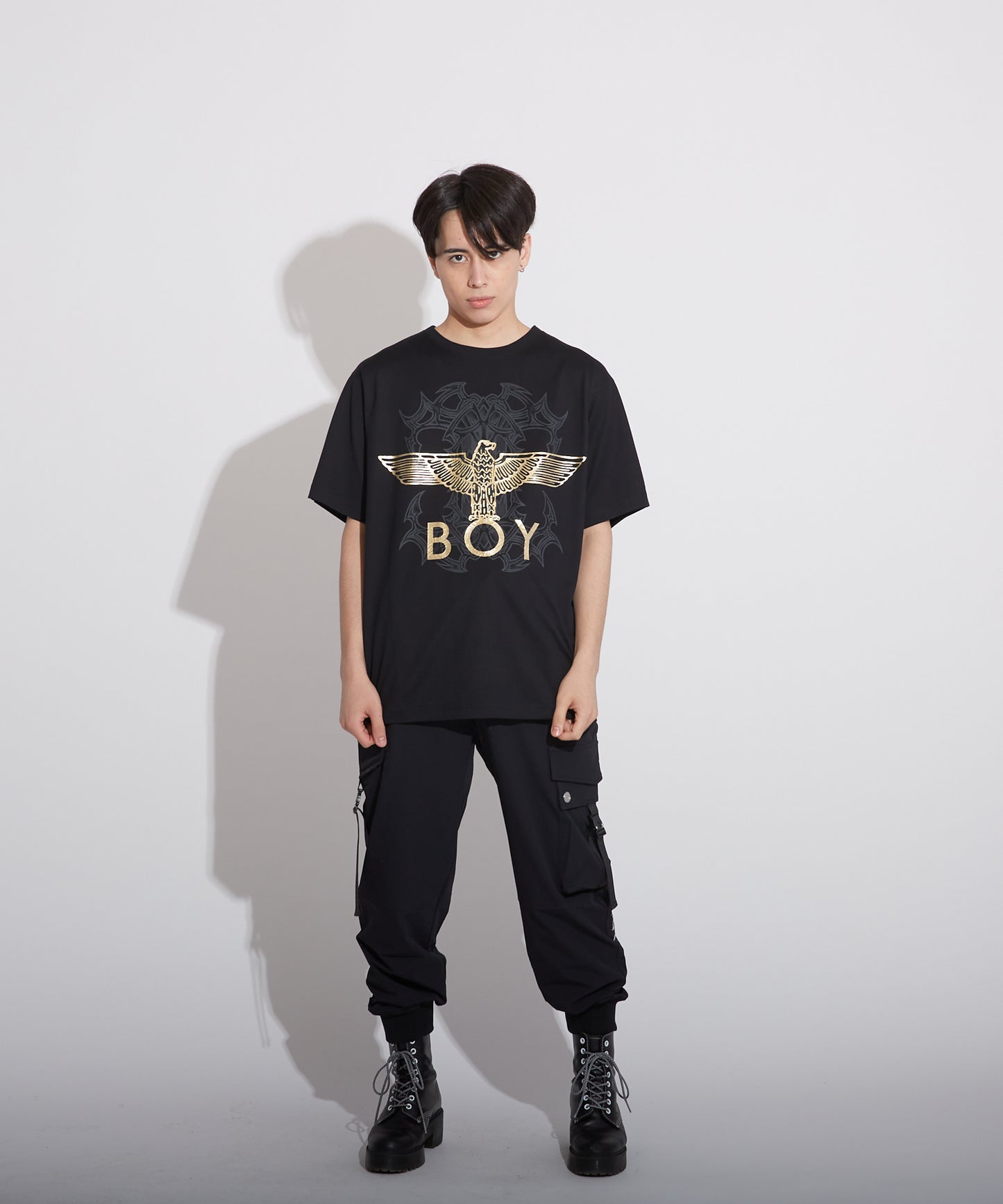 TRIBAL EAGLE TEE BLACK【B223N0100702】