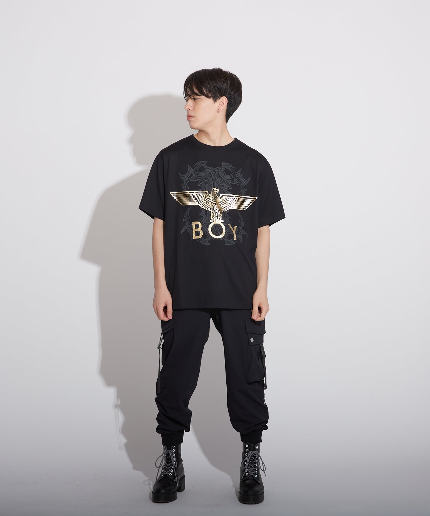TRIBAL EAGLE TEE BLACK【B223N0100702】