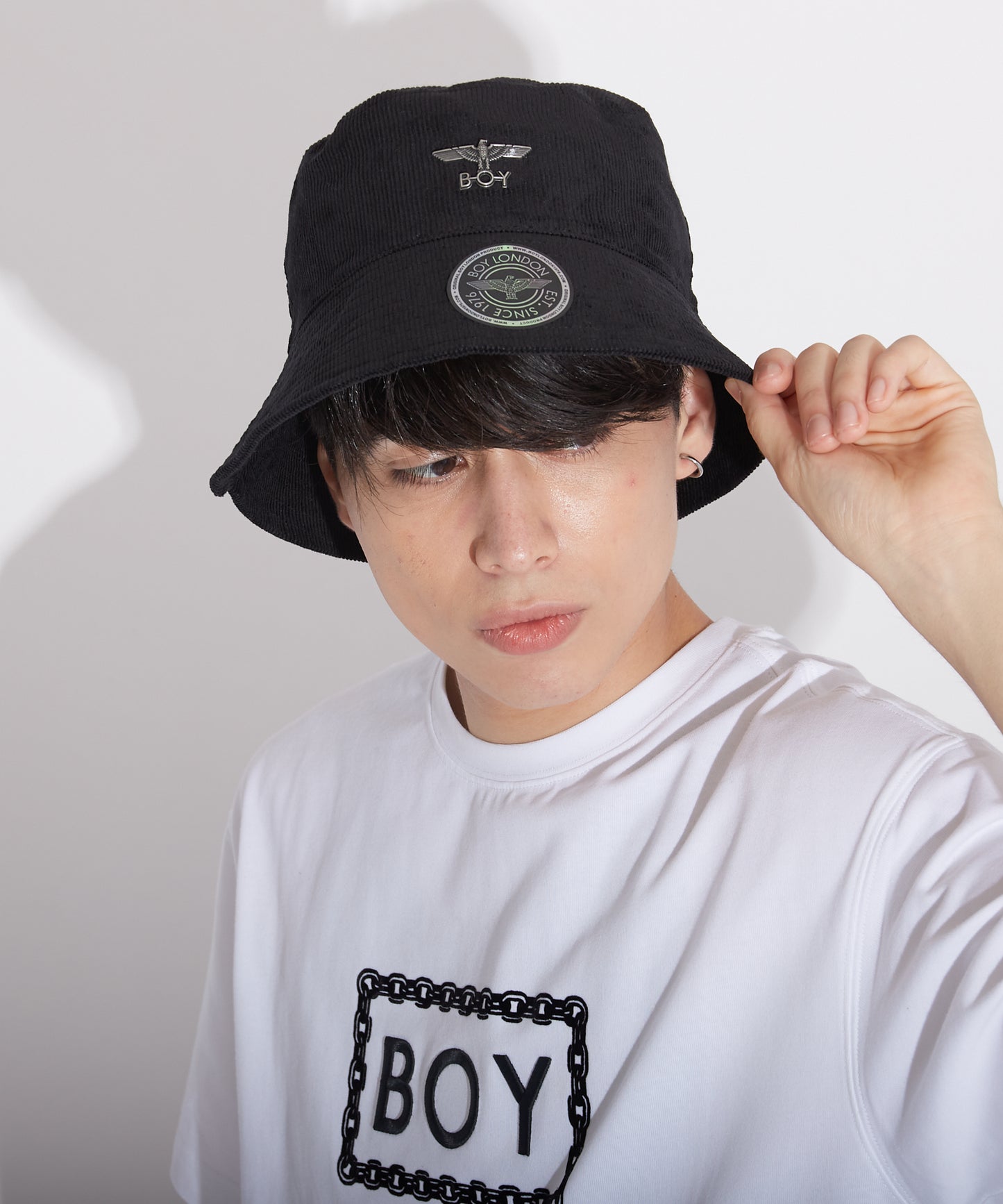 CORDUROY 2WAY BUCKET HAT BLACK【B223N9001102】