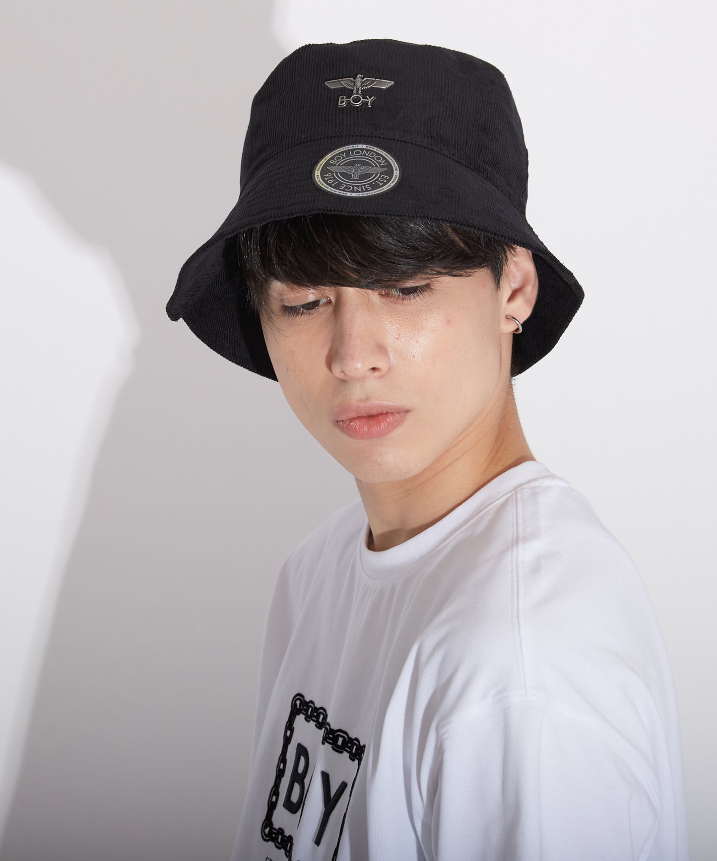 CORDUROY 2WAY BUCKET HAT BLACK【B223N9001102】