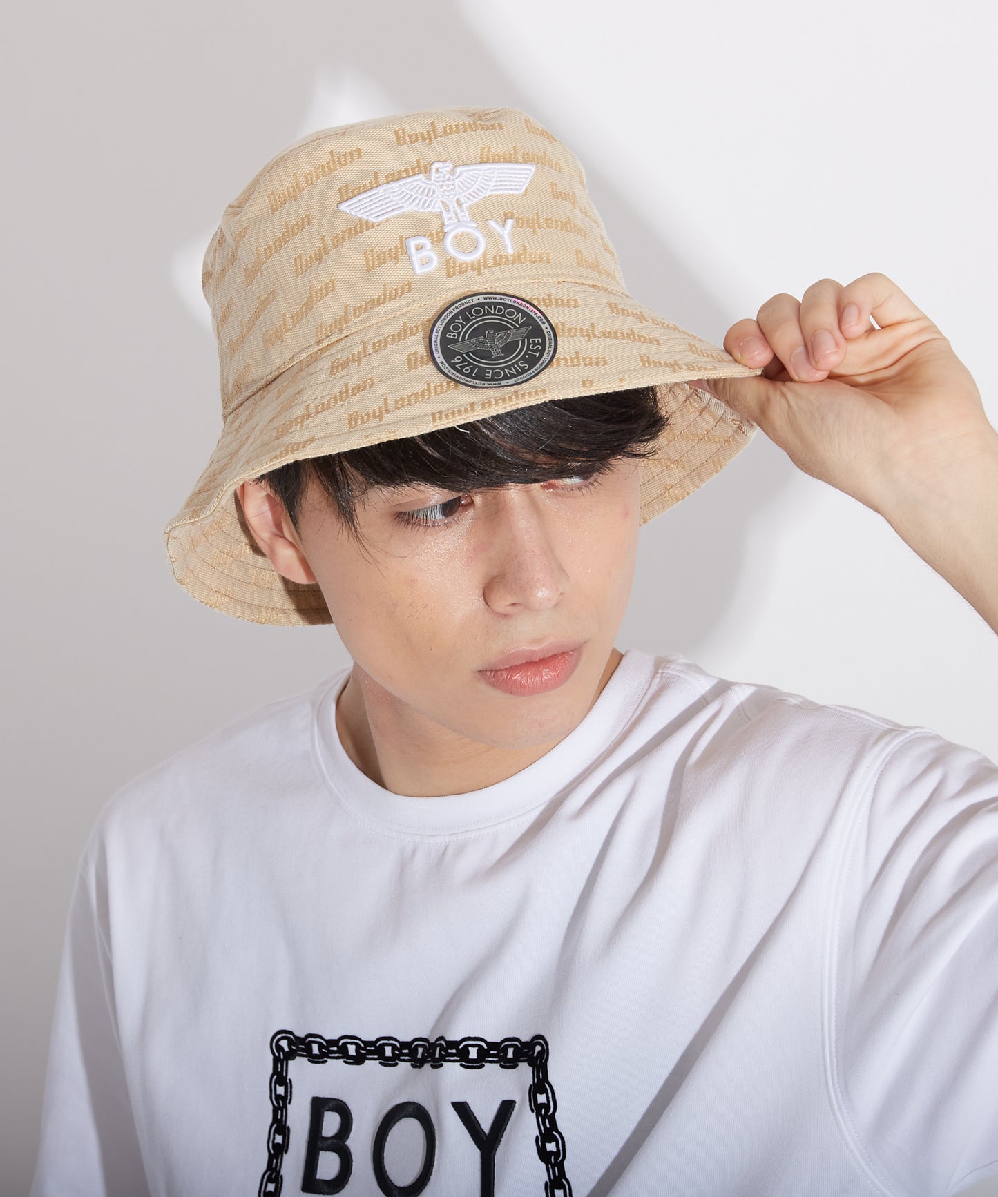 BOY JACQUARD BUCKET HAT KHAKI【B223N9000613】