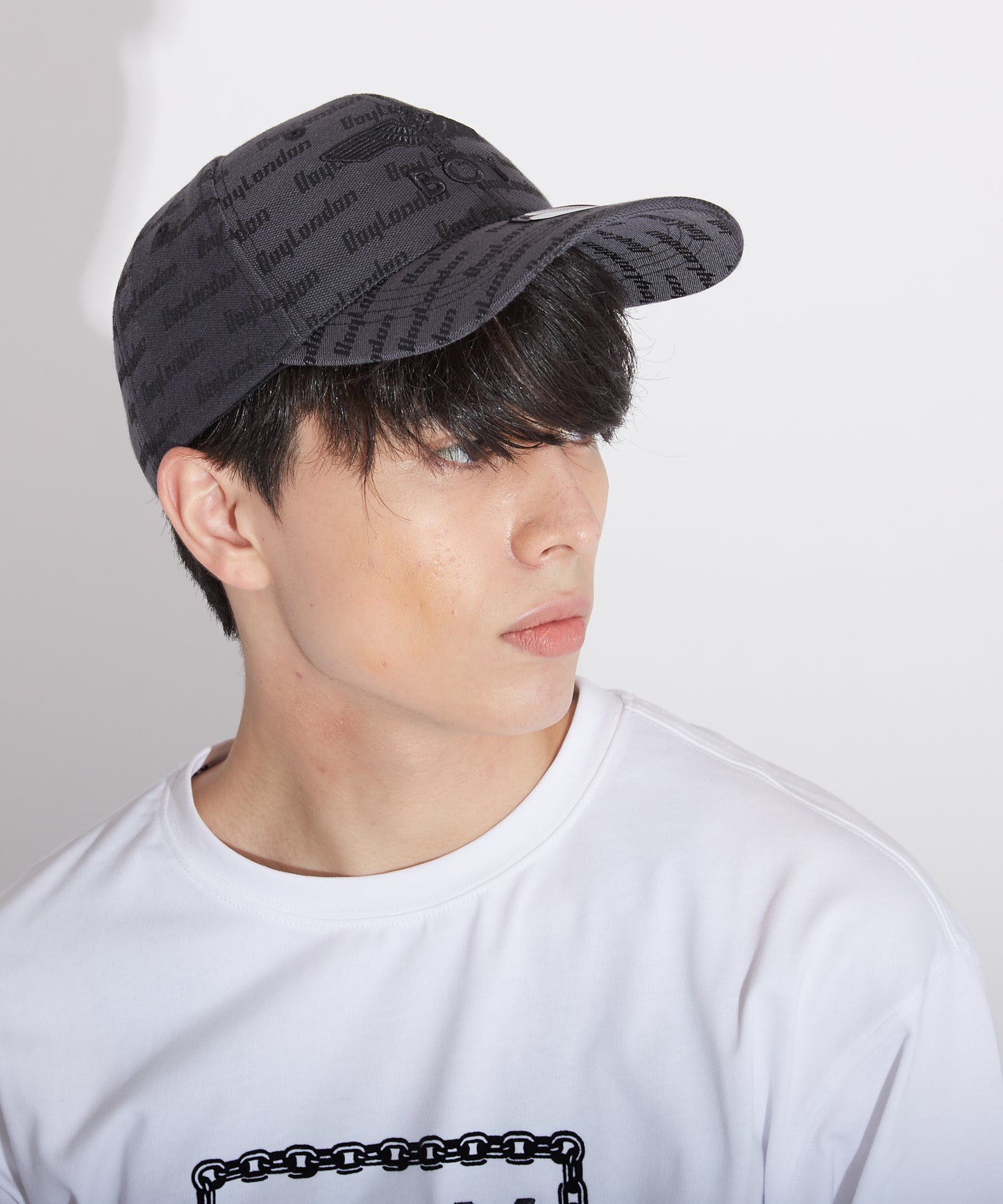 BOY JACQUARD CAP BLACK【B223N9000502】