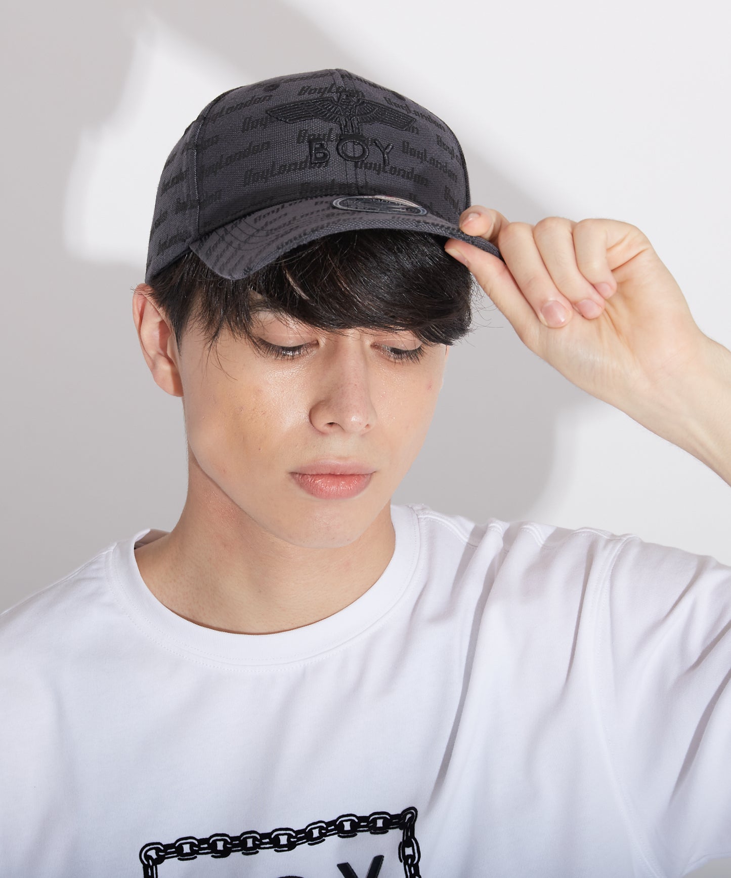 BOY JACQUARD CAP BLACK【B223N9000502】