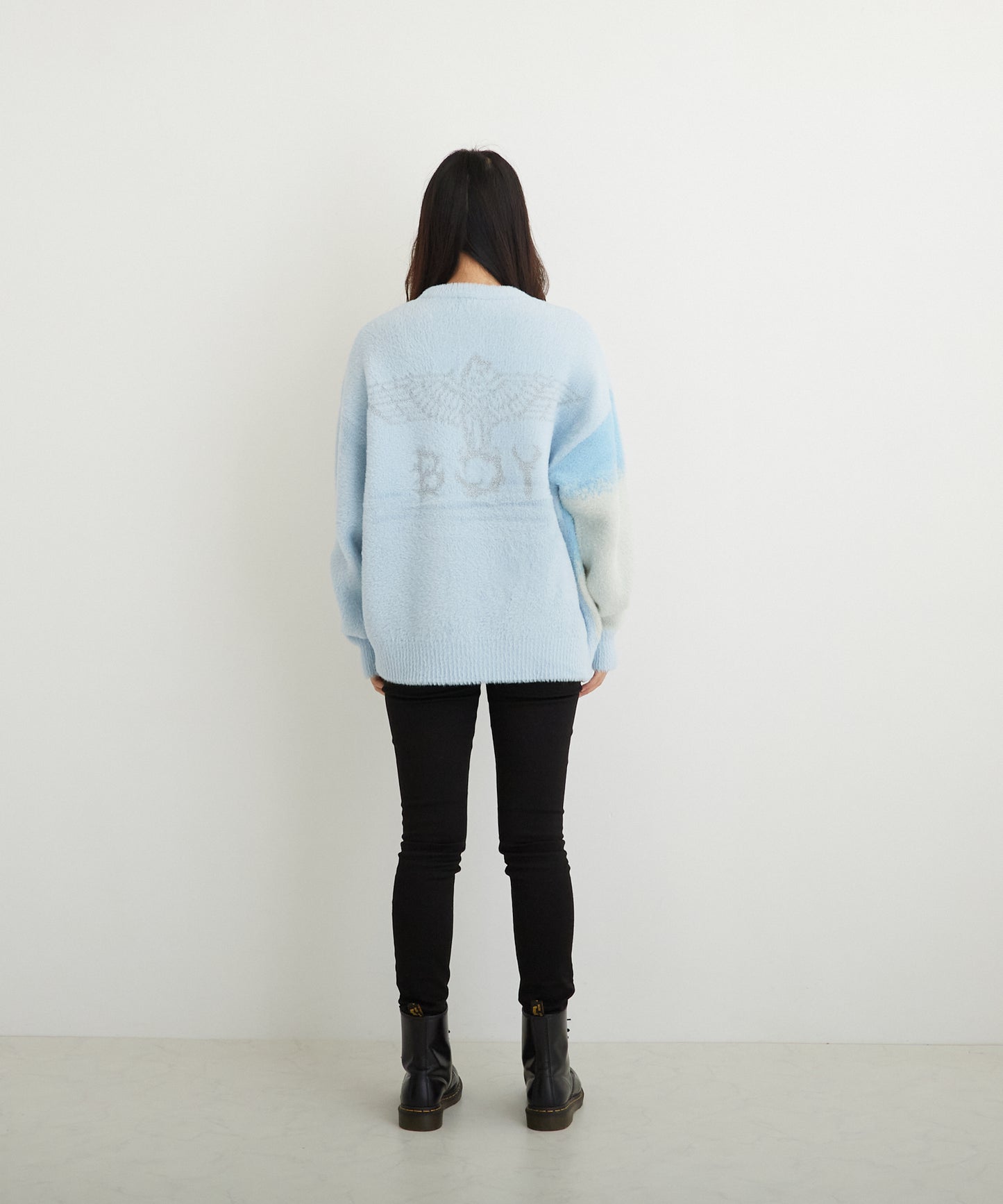 SHAGGY KNIT PULLOVER BLUE【B224N6000406】