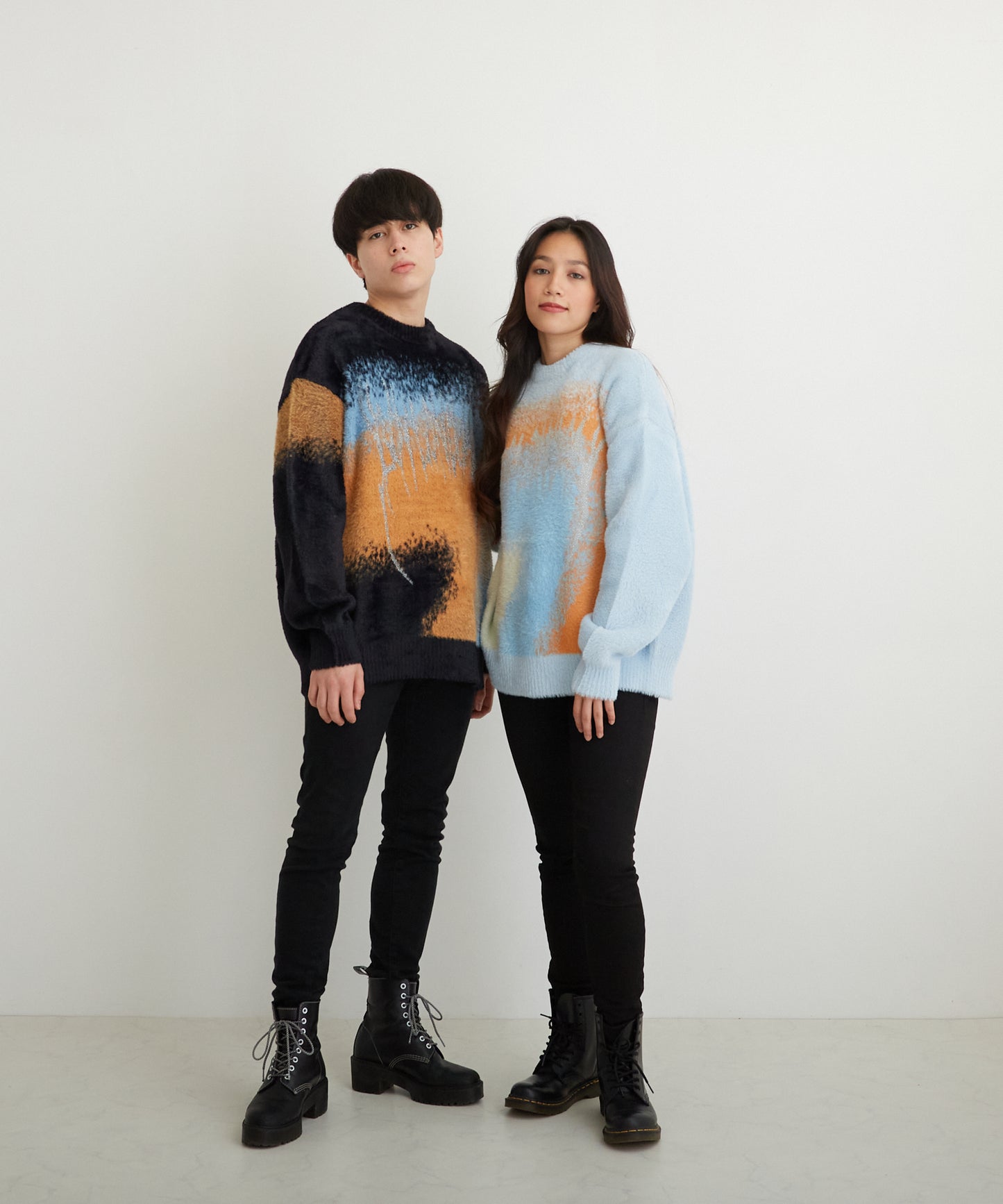 SHAGGY KNIT PULLOVER BLACK【B224N6000402】