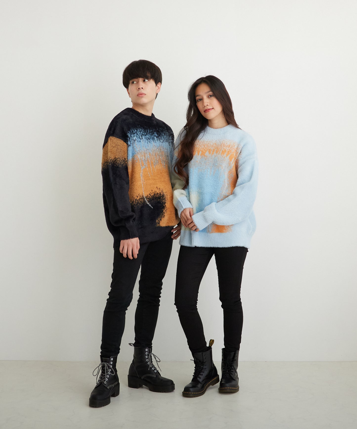 SHAGGY KNIT PULLOVER BLACK【B224N6000402】