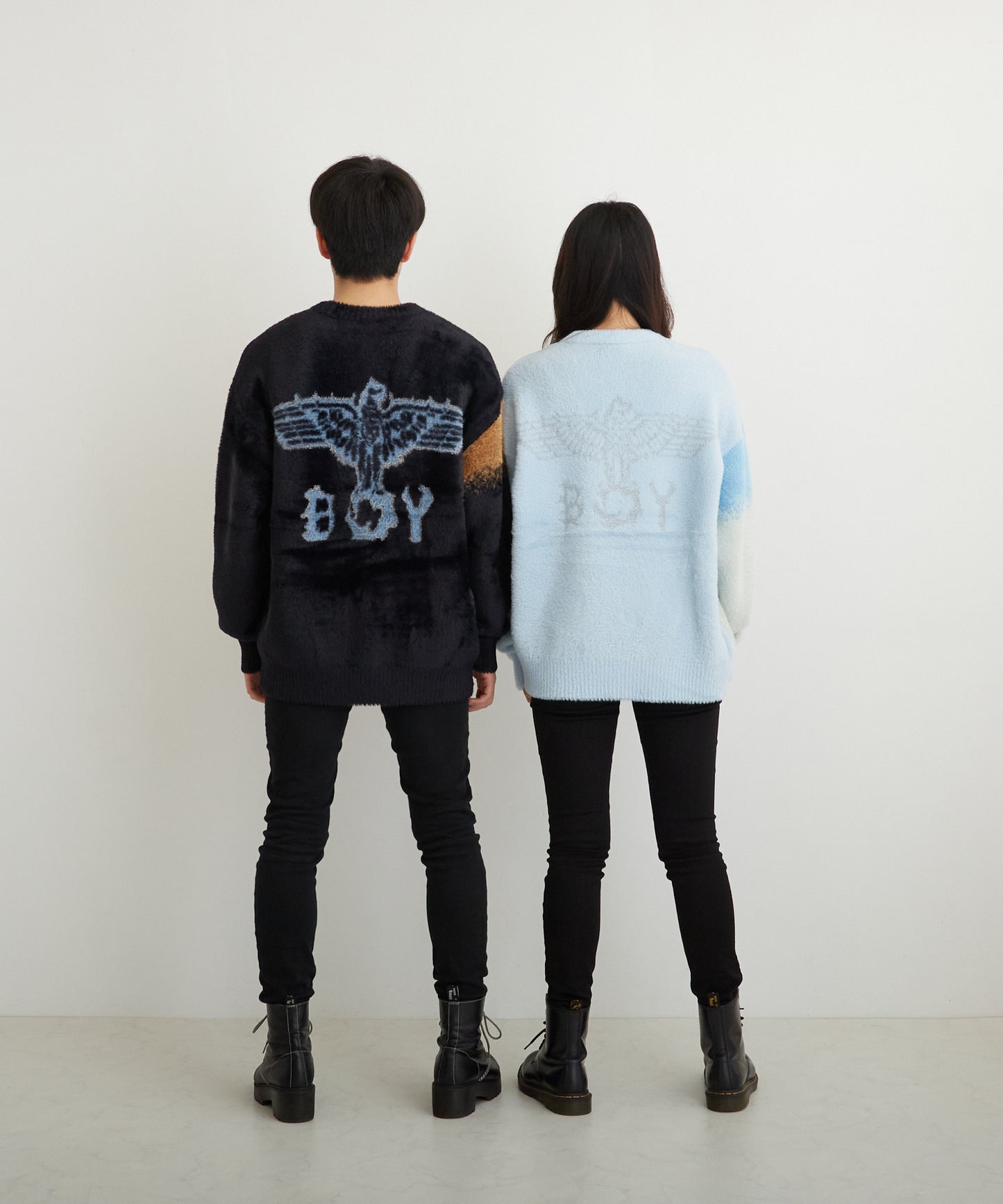 SHAGGY KNIT PULLOVER BLACK【B224N6000402】