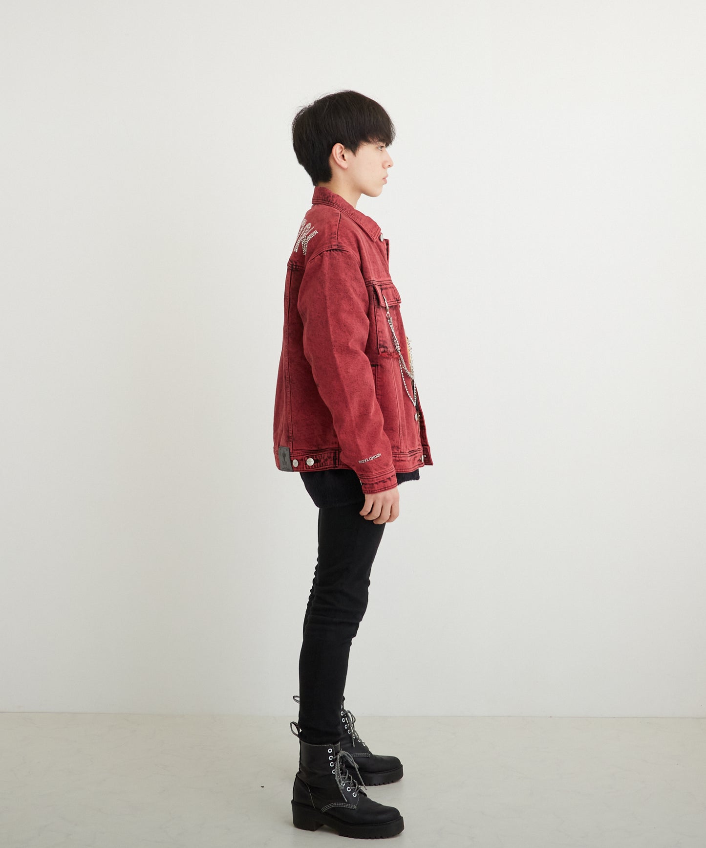 PIGMENT DYE DENIM JACKET RED【B224N5000304】