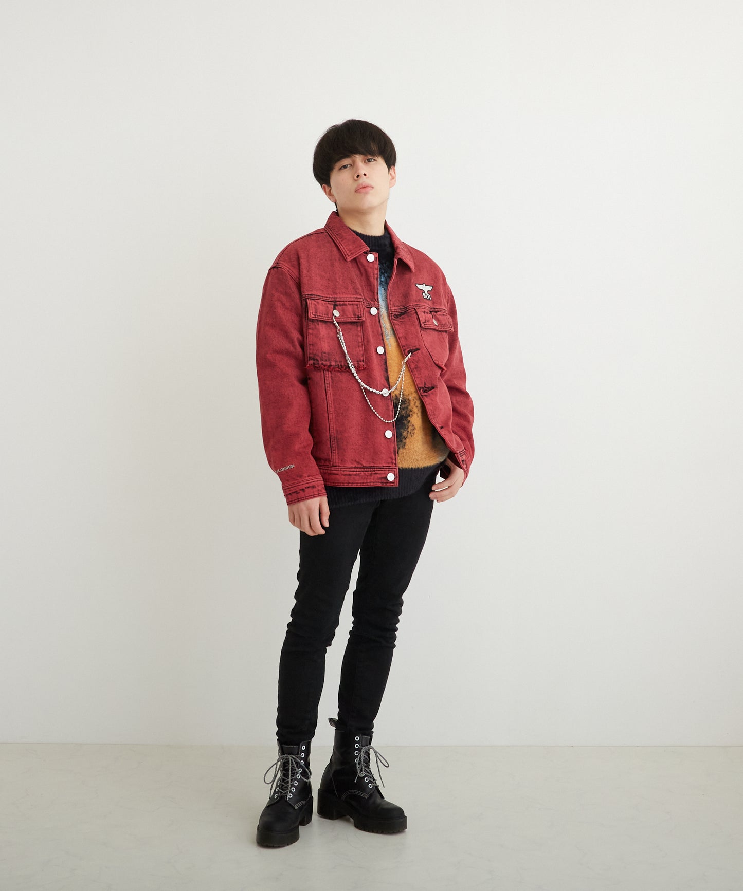 PIGMENT DYE DENIM JACKET RED【B224N5000304】