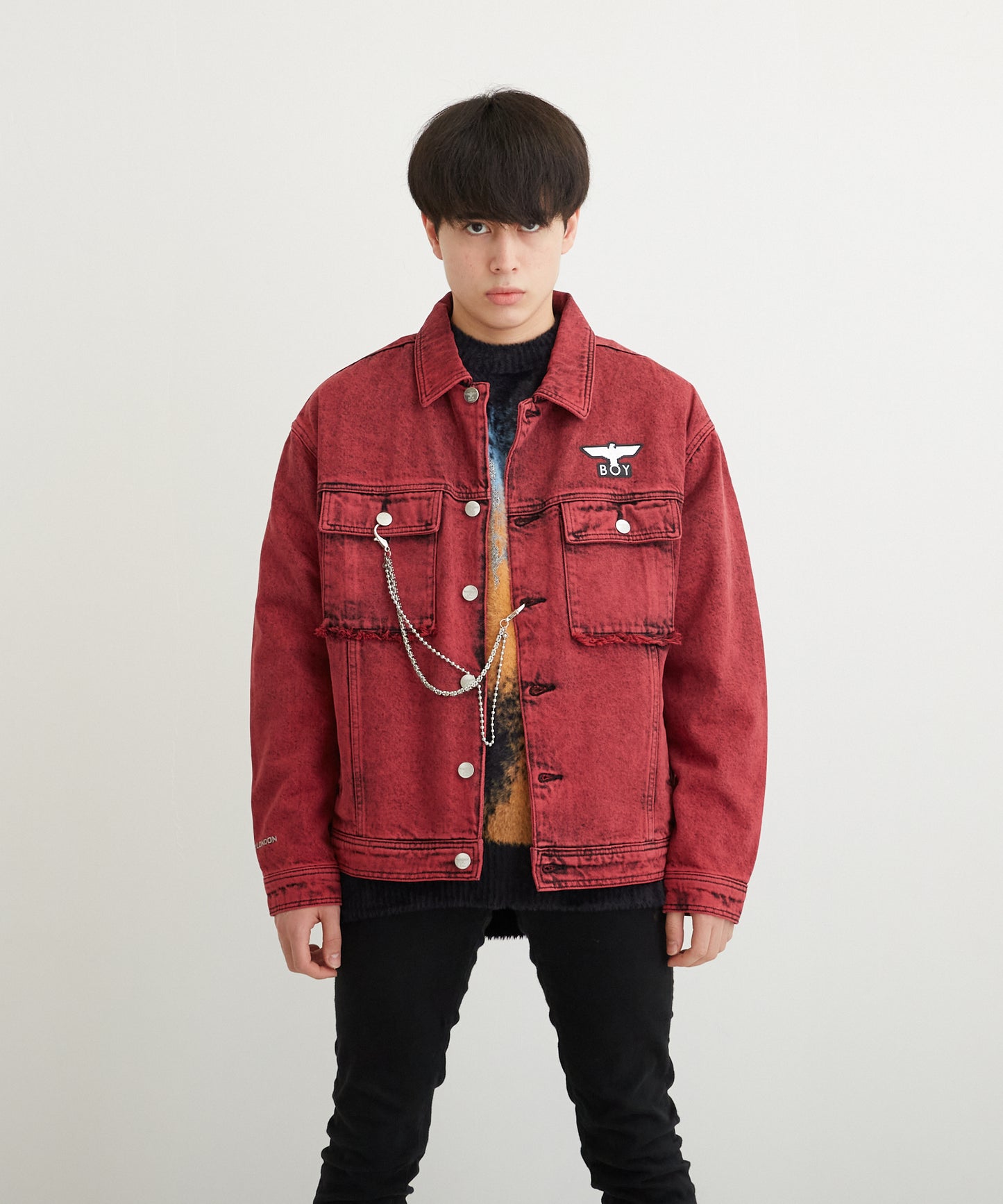 PIGMENT DYE DENIM JACKET RED【B224N5000304】