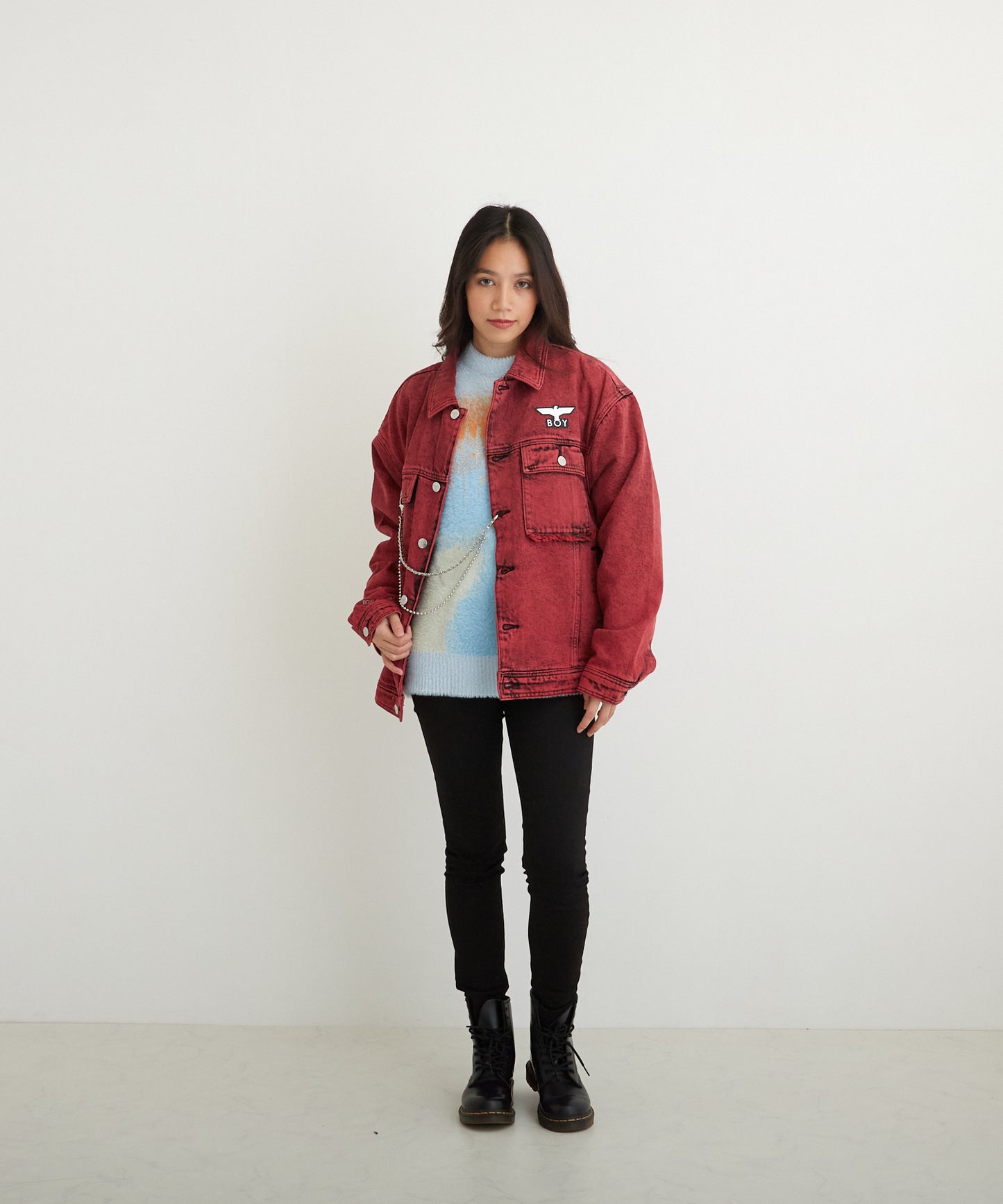 PIGMENT DYE DENIM JACKET RED【B224N5000304】