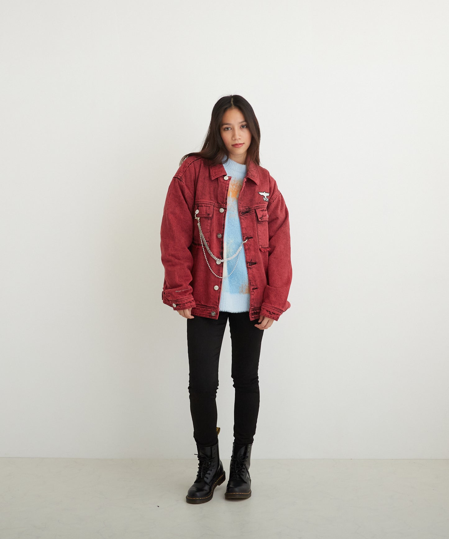 PIGMENT DYE DENIM JACKET RED【B224N5000304】