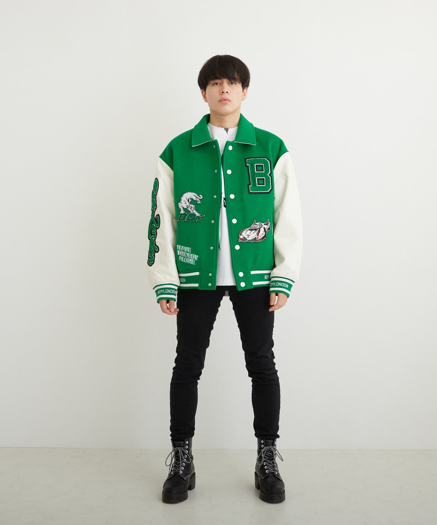 OVERSIZE STADIUM JACKET GREEN【B223N2900205】