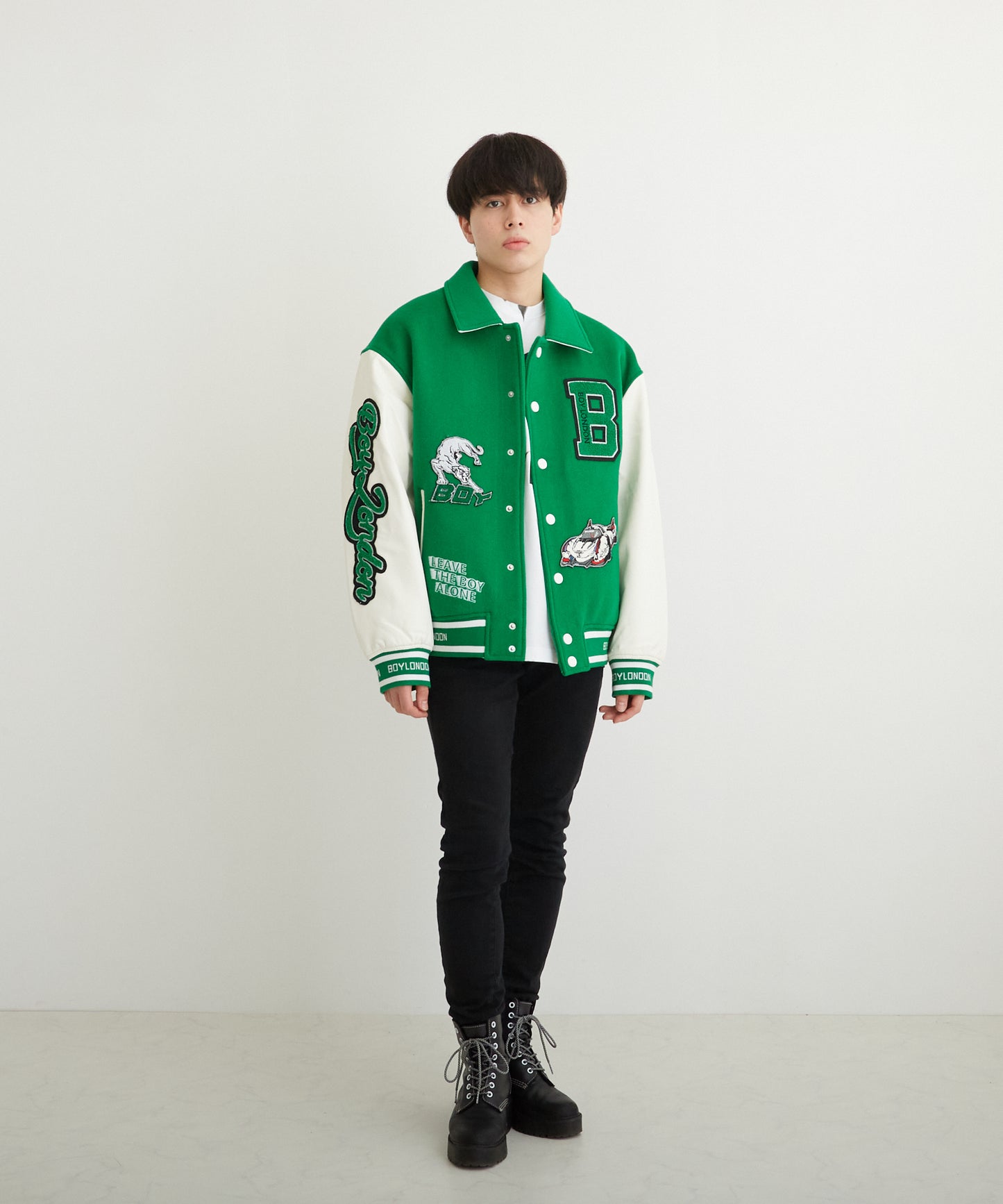 OVERSIZE STADIUM JACKET GREEN【B223N2900205】
