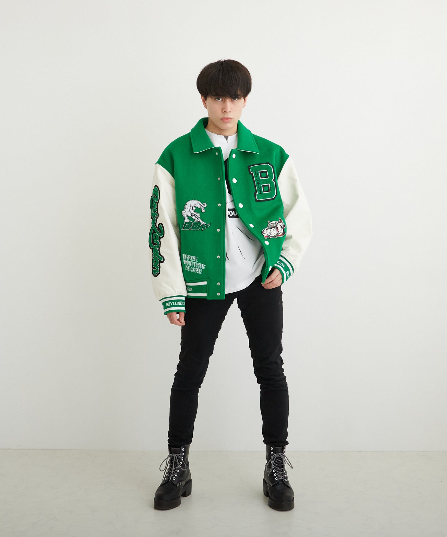 OVERSIZE STADIUM JACKET GREEN【B223N2900205】