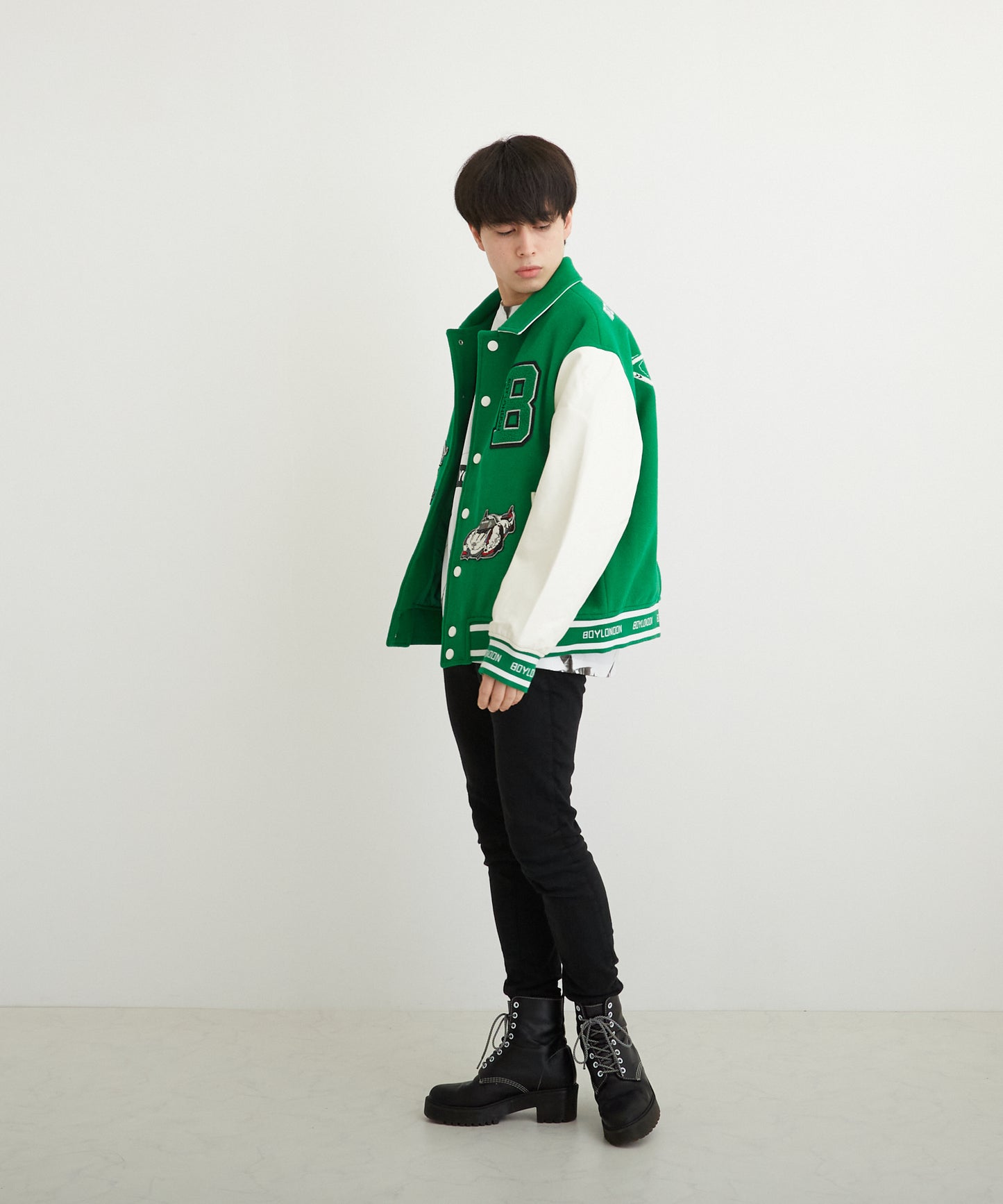 OVERSIZE STADIUM JACKET GREEN【B223N2900205】