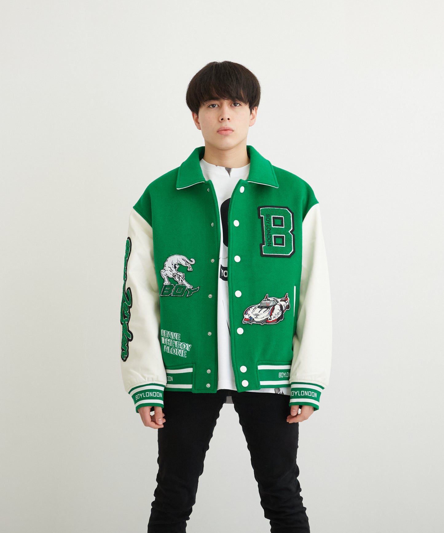 OVERSIZE STADIUM JACKET GREEN【B223N2900205】