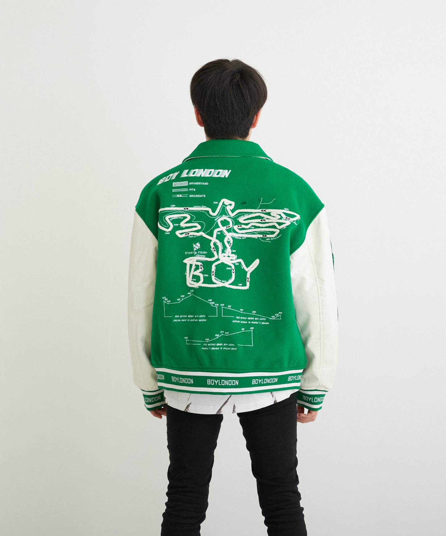 OVERSIZE STADIUM JACKET GREEN【B223N2900205】