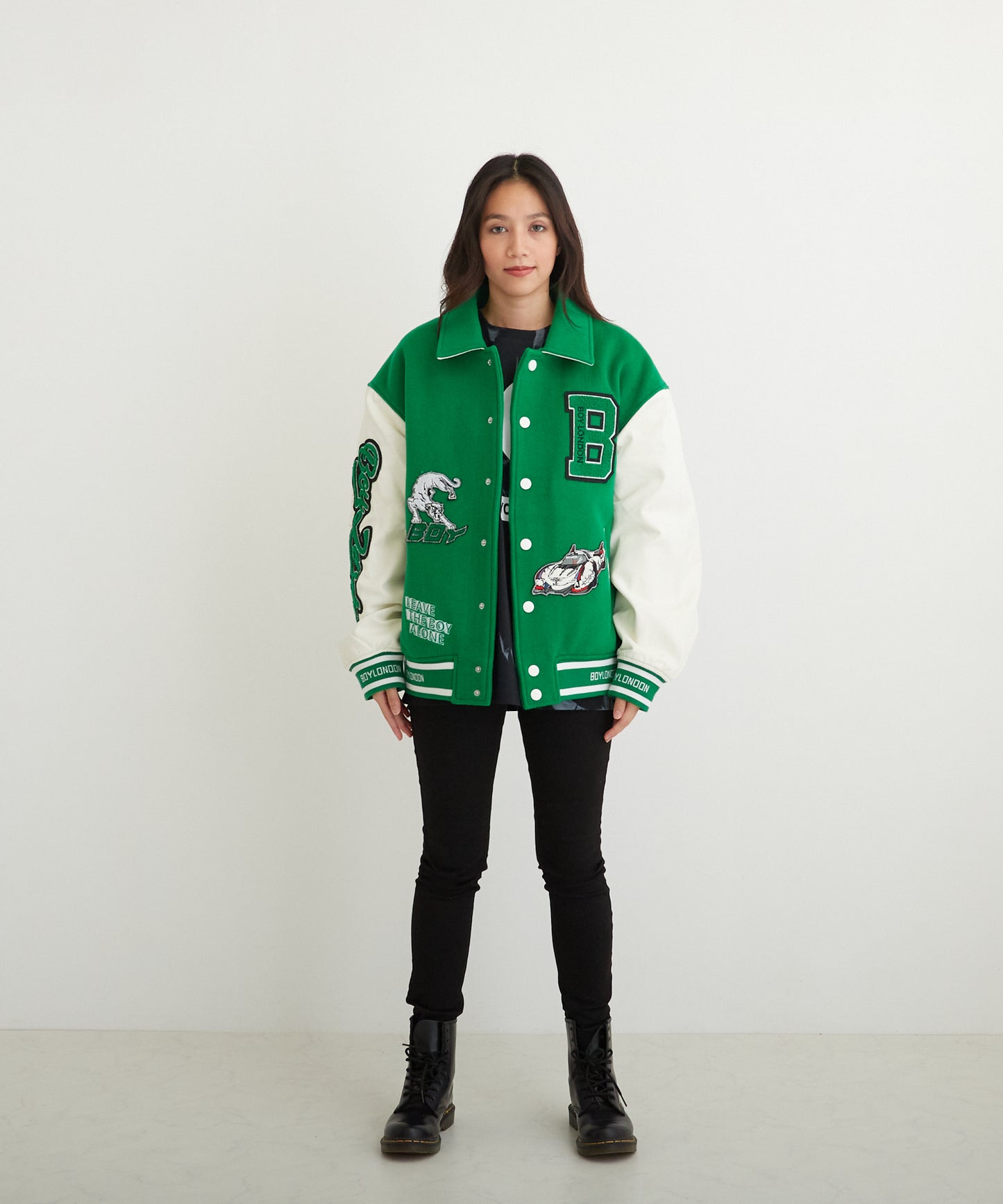 OVERSIZE STADIUM JACKET GREEN【B223N2900205】