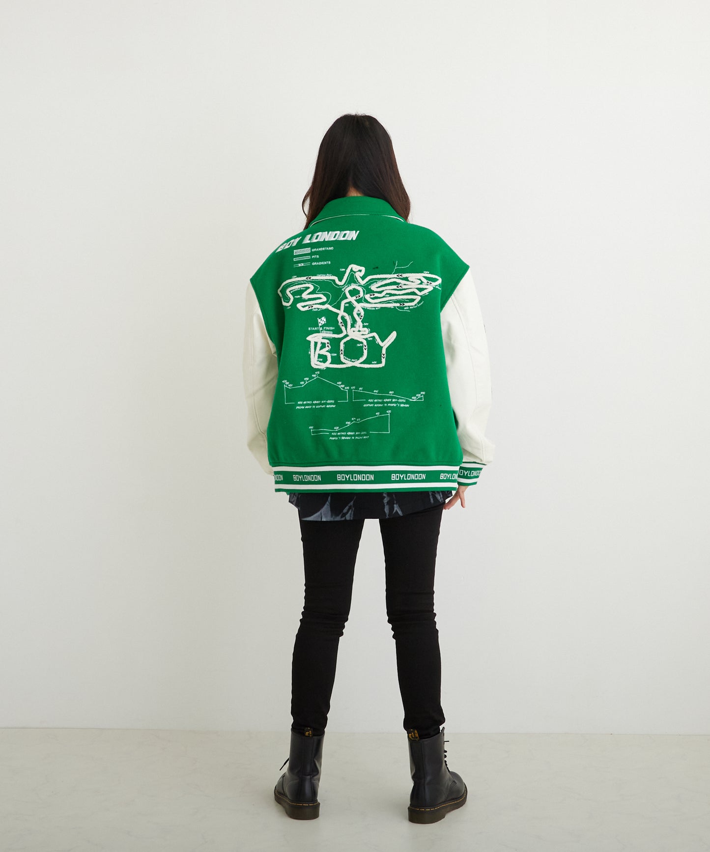 OVERSIZE STADIUM JACKET GREEN【B223N2900205】
