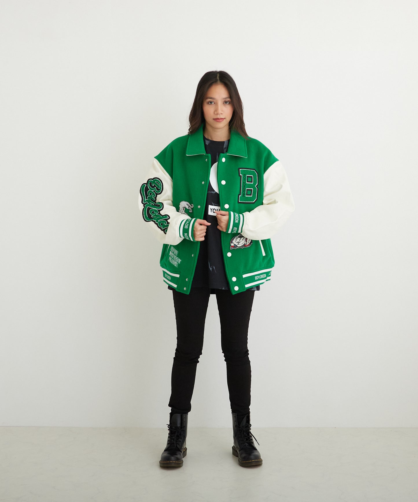OVERSIZE STADIUM JACKET GREEN【B223N2900205】