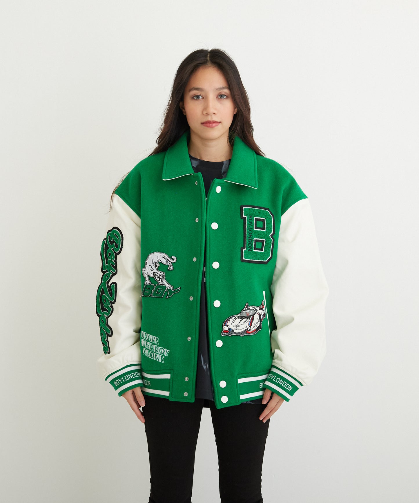 OVERSIZE STADIUM JACKET GREEN【B223N2900205】