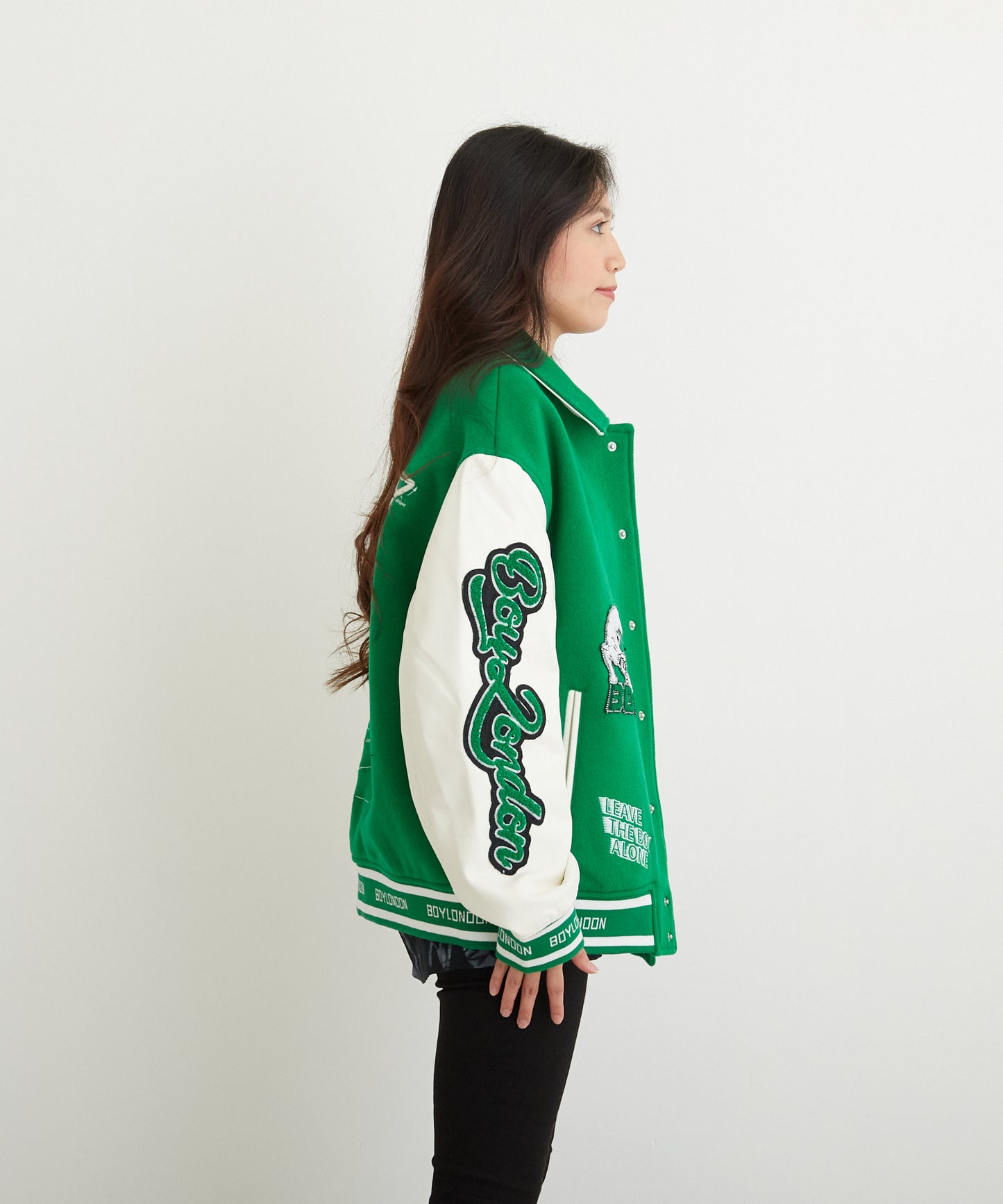 OVERSIZE STADIUM JACKET GREEN【B223N2900205】