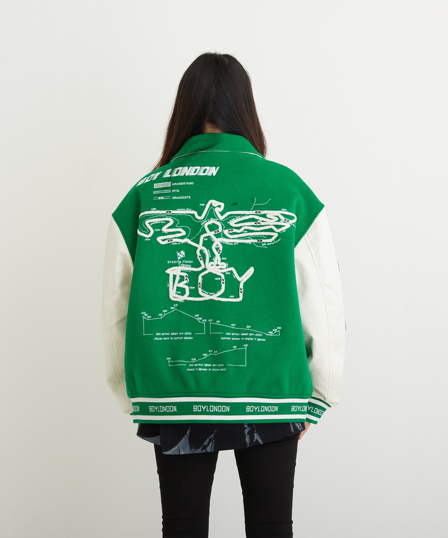 OVERSIZE STADIUM JACKET GREEN【B223N2900205】