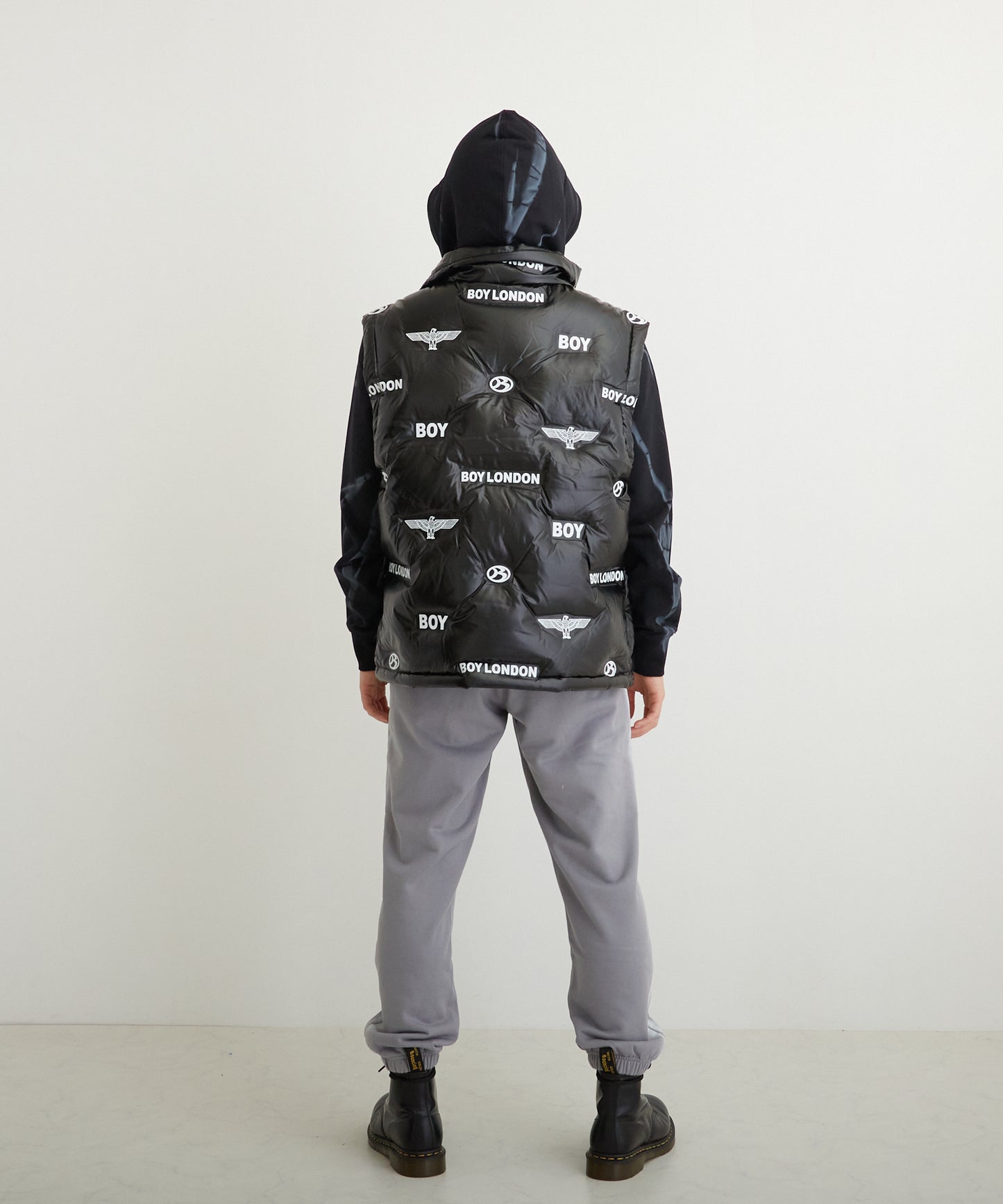 LOGO PATTERN DOWN VEST BLACK【B224N3000102】
