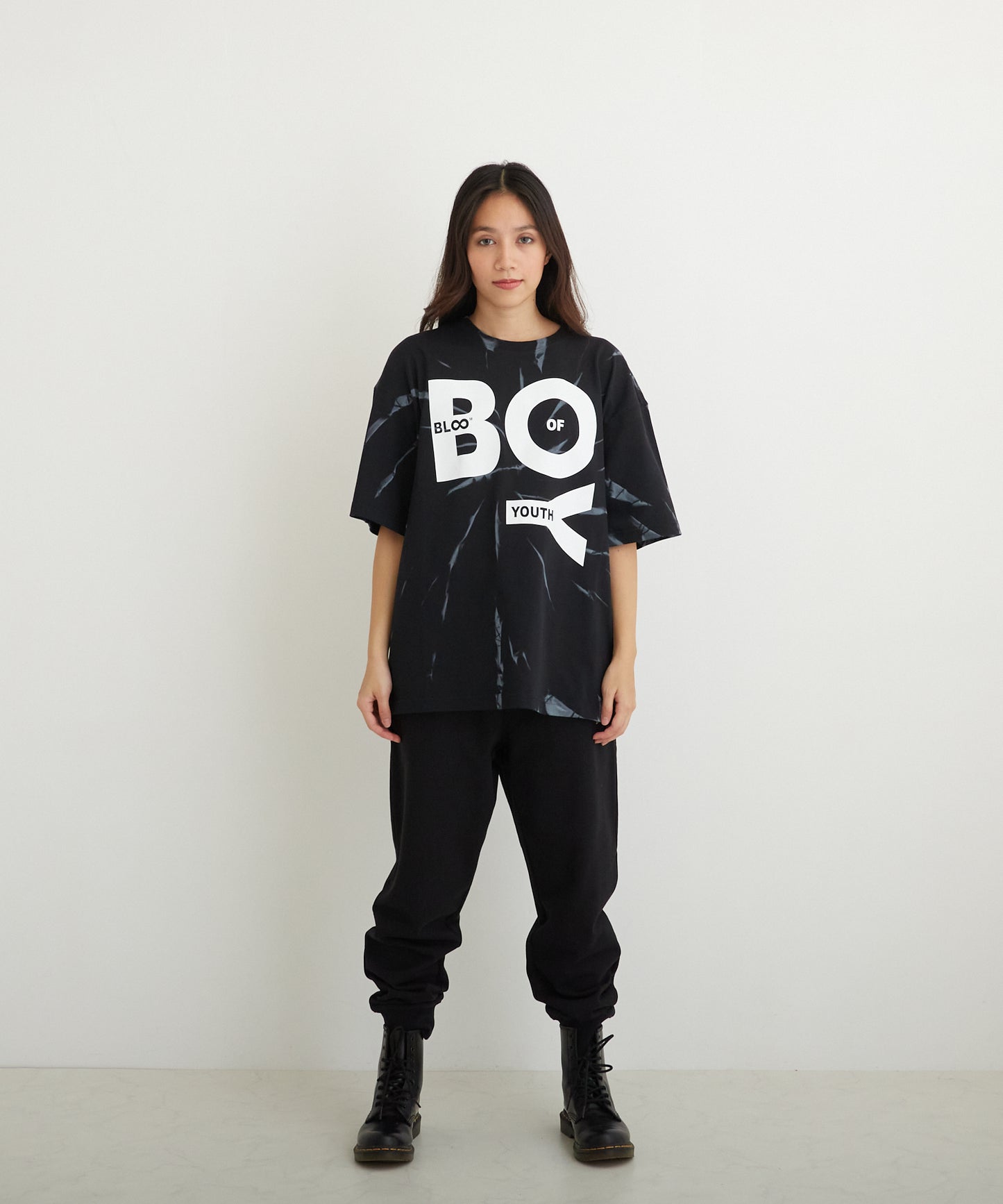 TIE-DYE BOY TEE BLACK【B223M0170102】