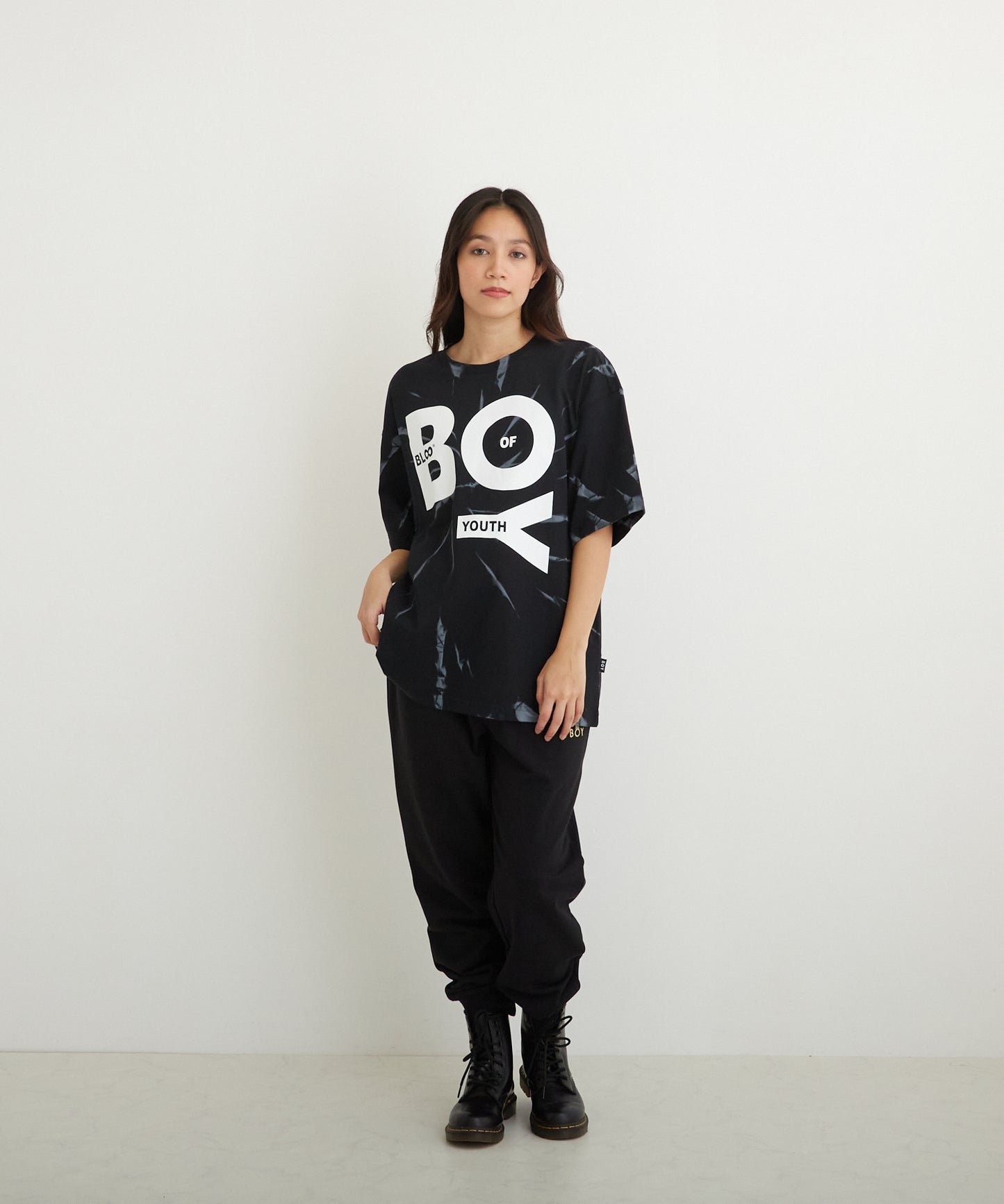 TIE-DYE BOY TEE BLACK【B223M0170102】
