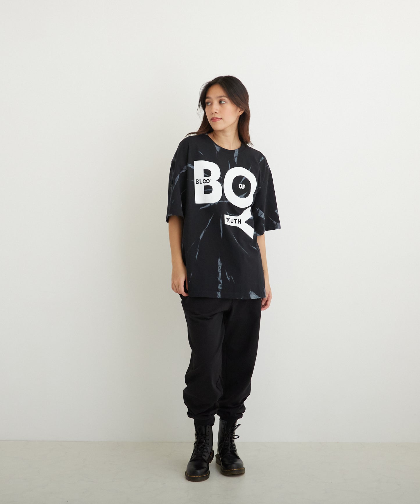 TIE-DYE BOY TEE BLACK【B223M0170102】