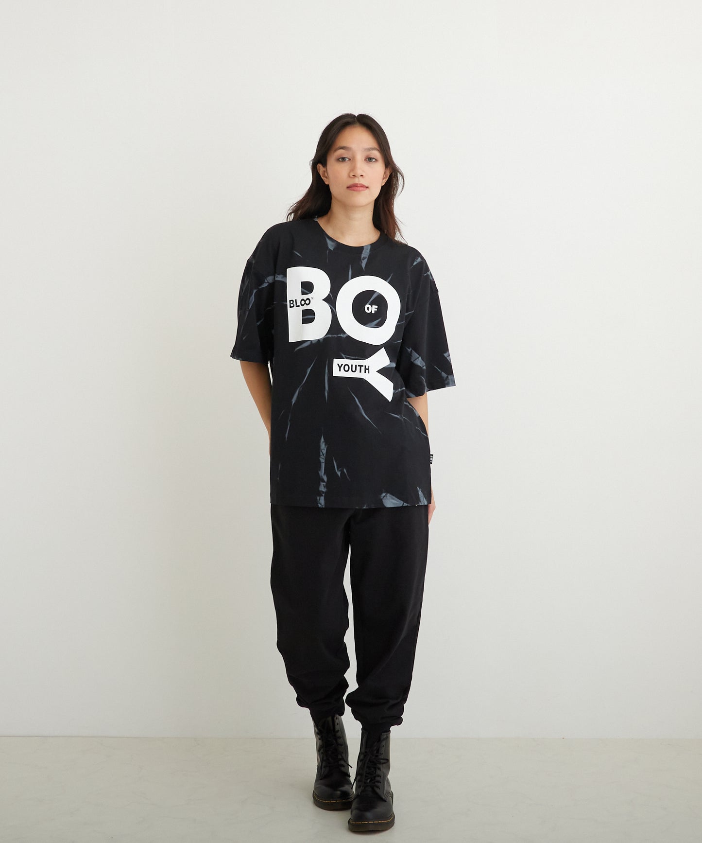TIE-DYE BOY TEE BLACK【B223M0170102】