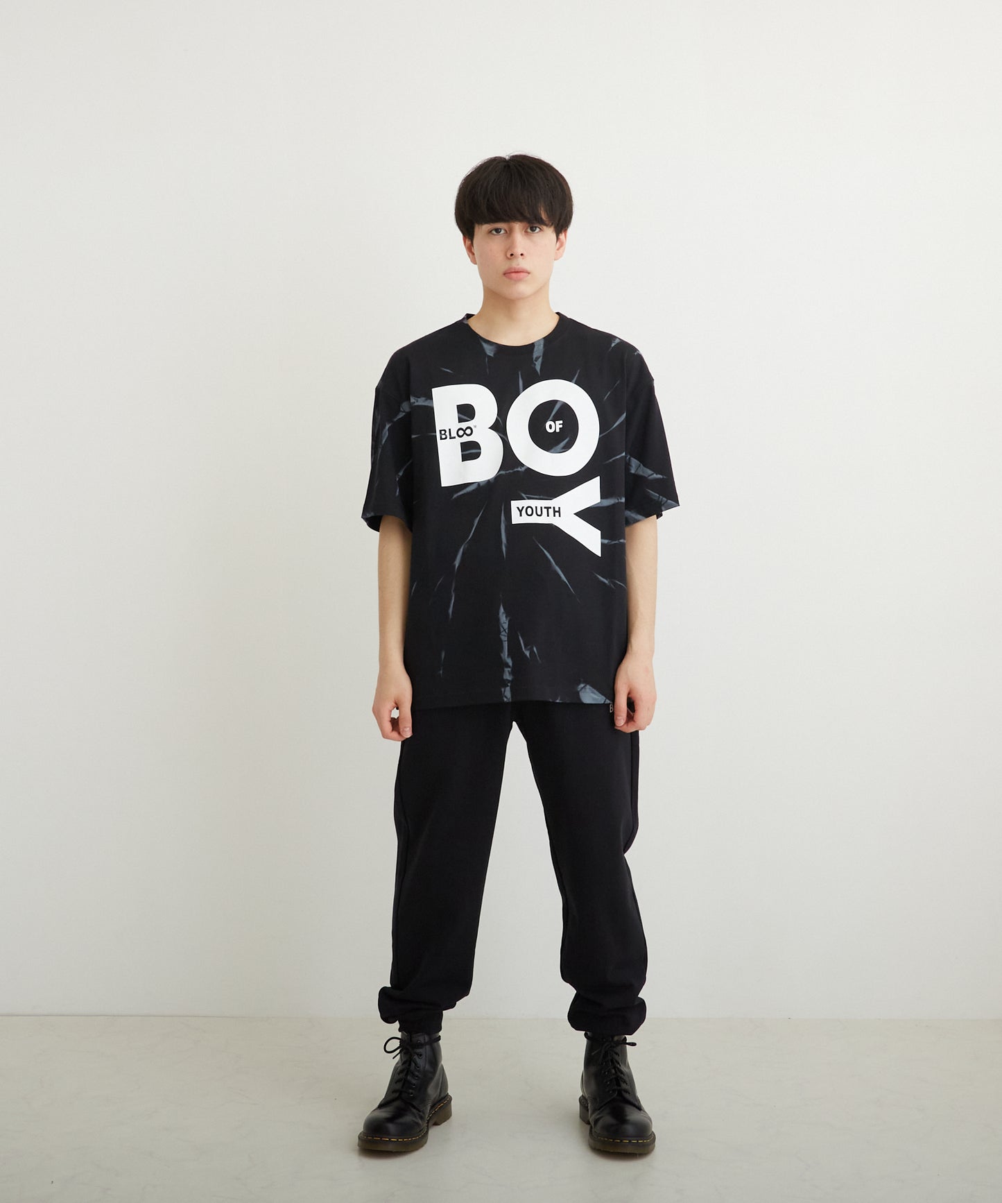 TIE-DYE BOY TEE BLACK【B223M0170102】