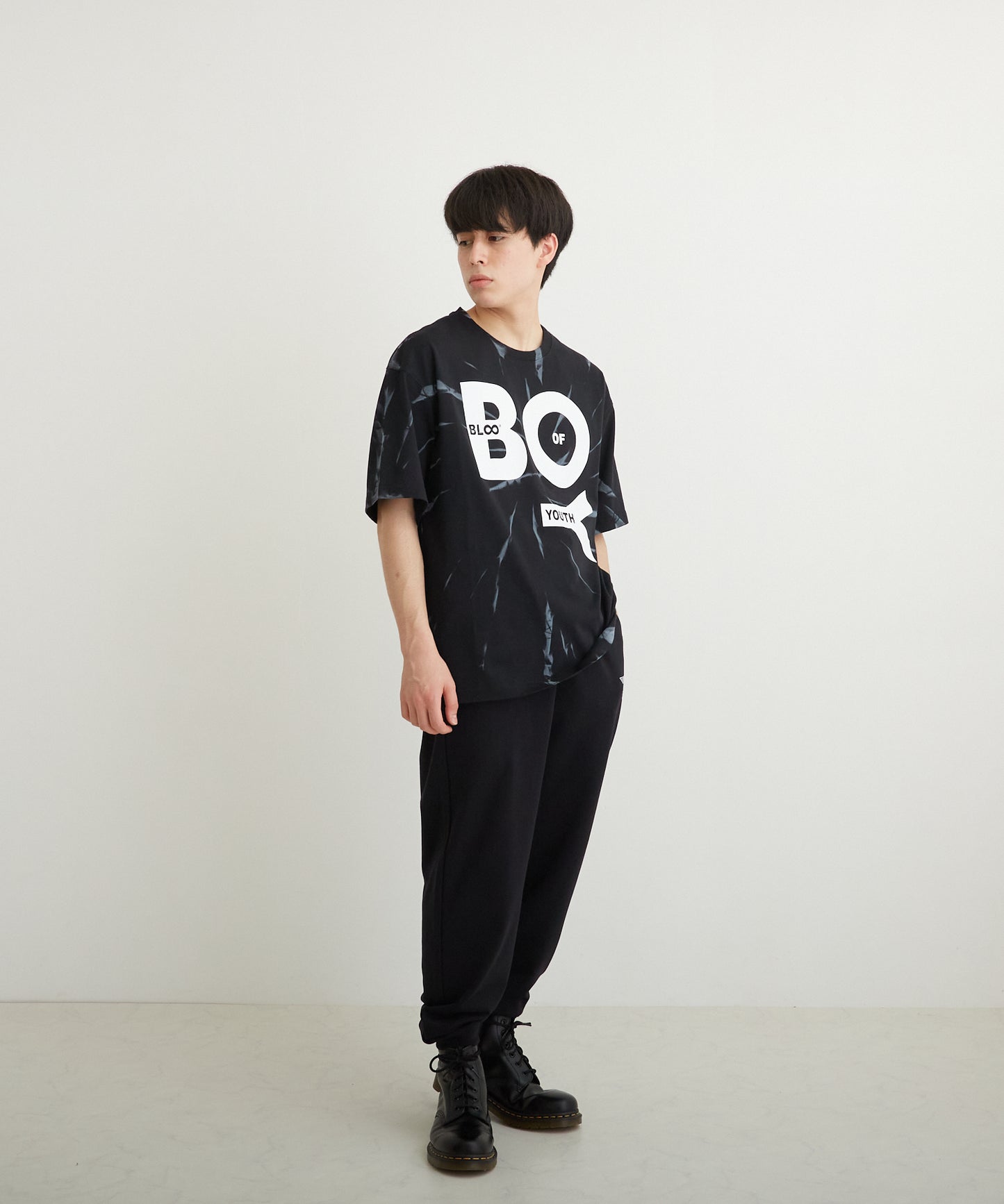 TIE-DYE BOY TEE BLACK【B223M0170102】