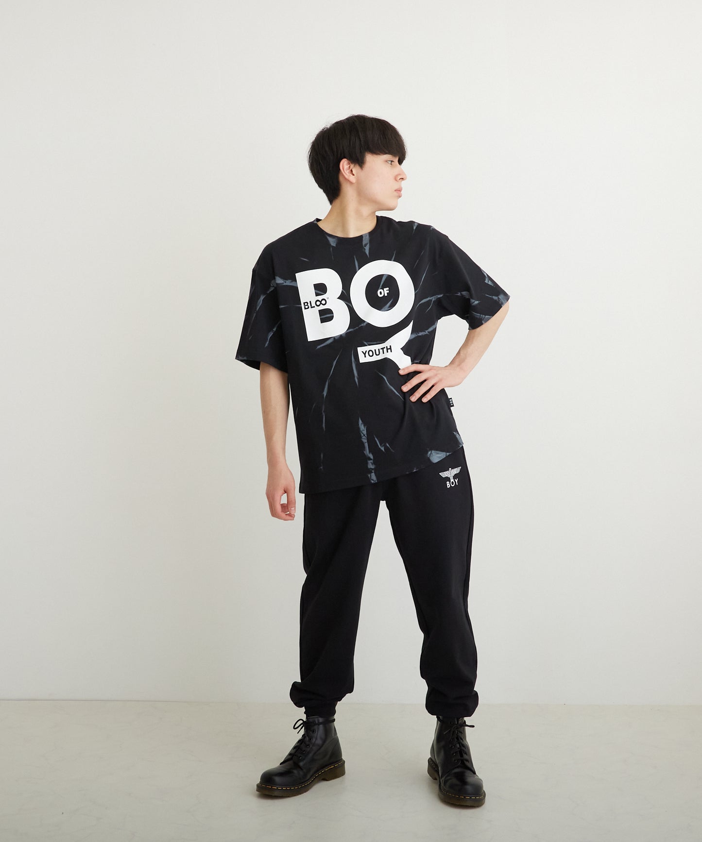 TIE-DYE BOY TEE BLACK【B223M0170102】