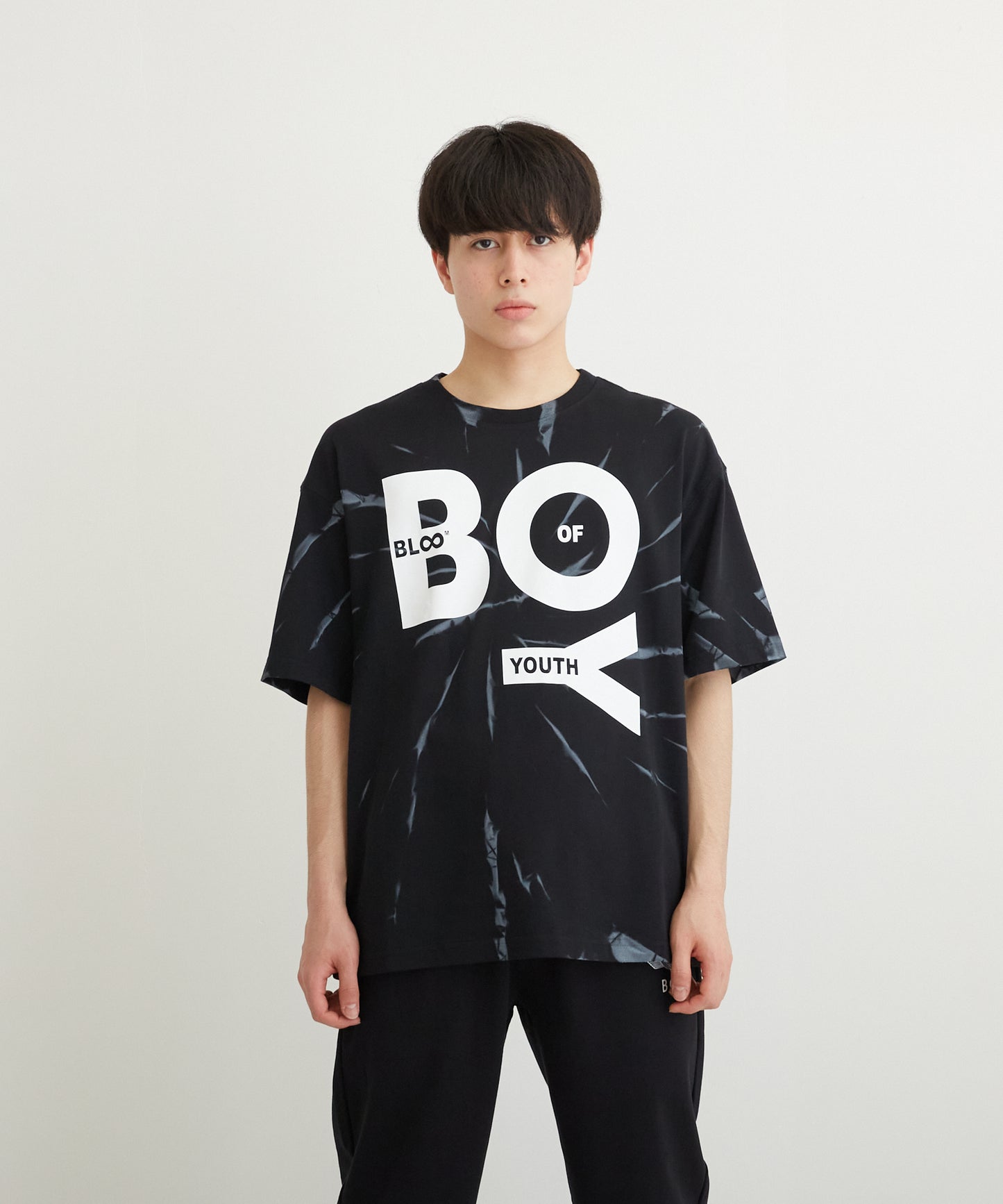 TIE-DYE BOY TEE BLACK【B223M0170102】