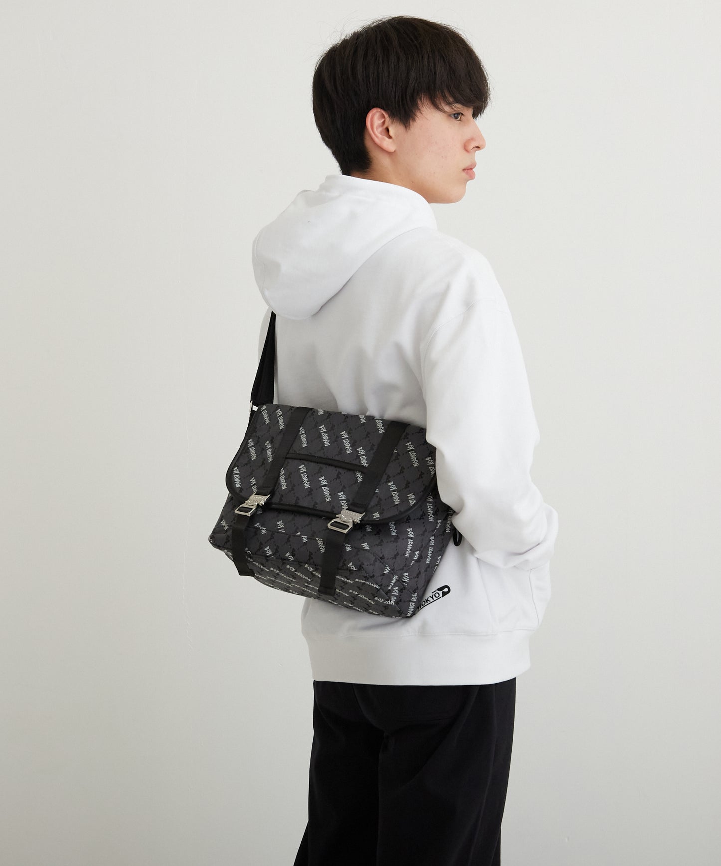 JACQUARD MINI MESSENGER BAG BLACK【B224N8500902】