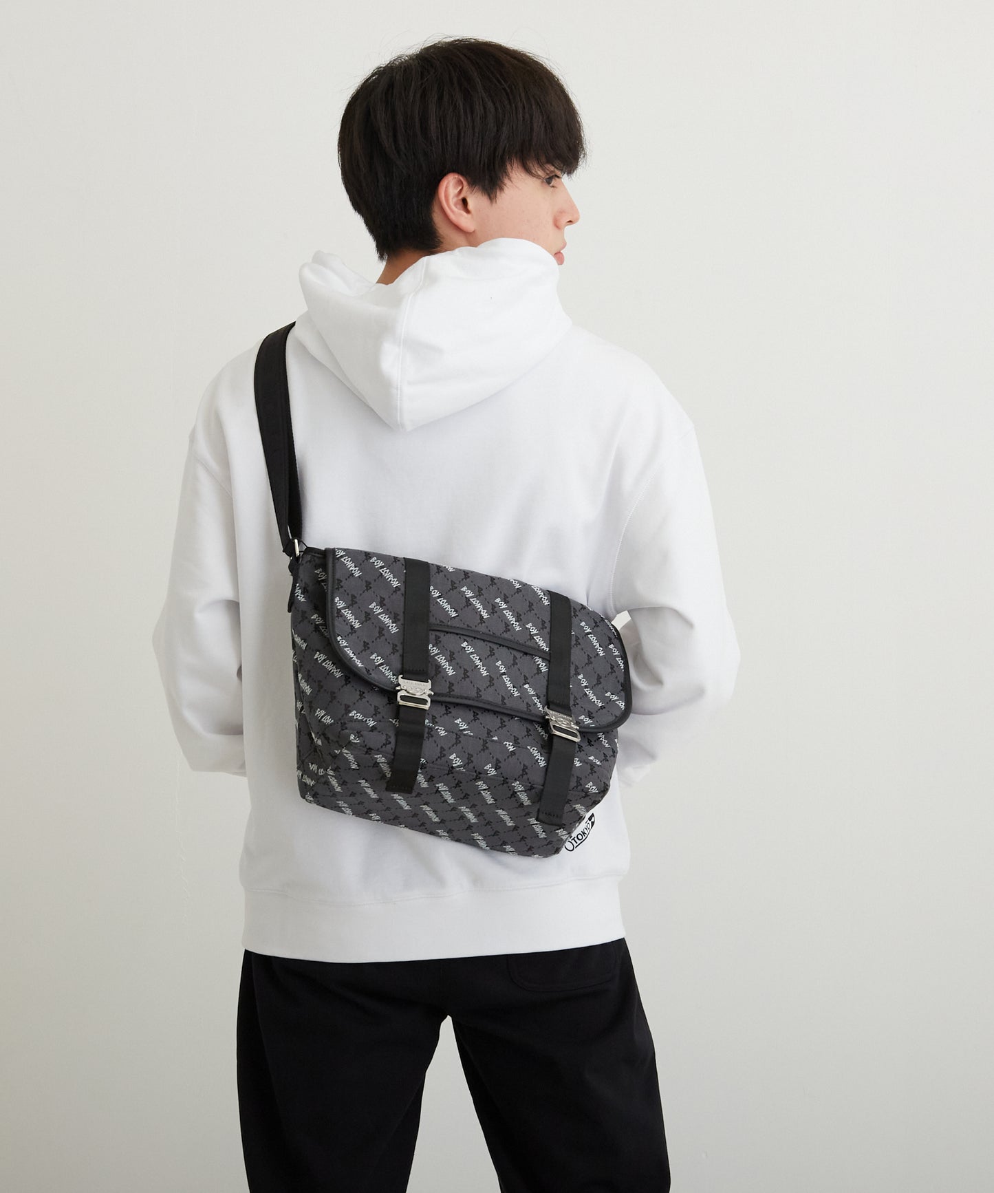 JACQUARD MINI MESSENGER BAG BLACK【B224N8500902】