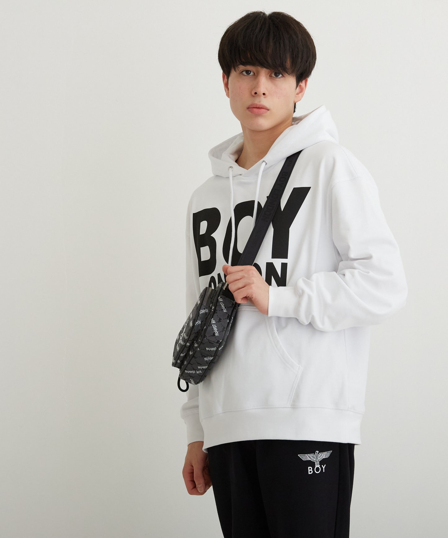 JACQUARD SQUARE SHOULDER BAG BLACK【B224N8500702】