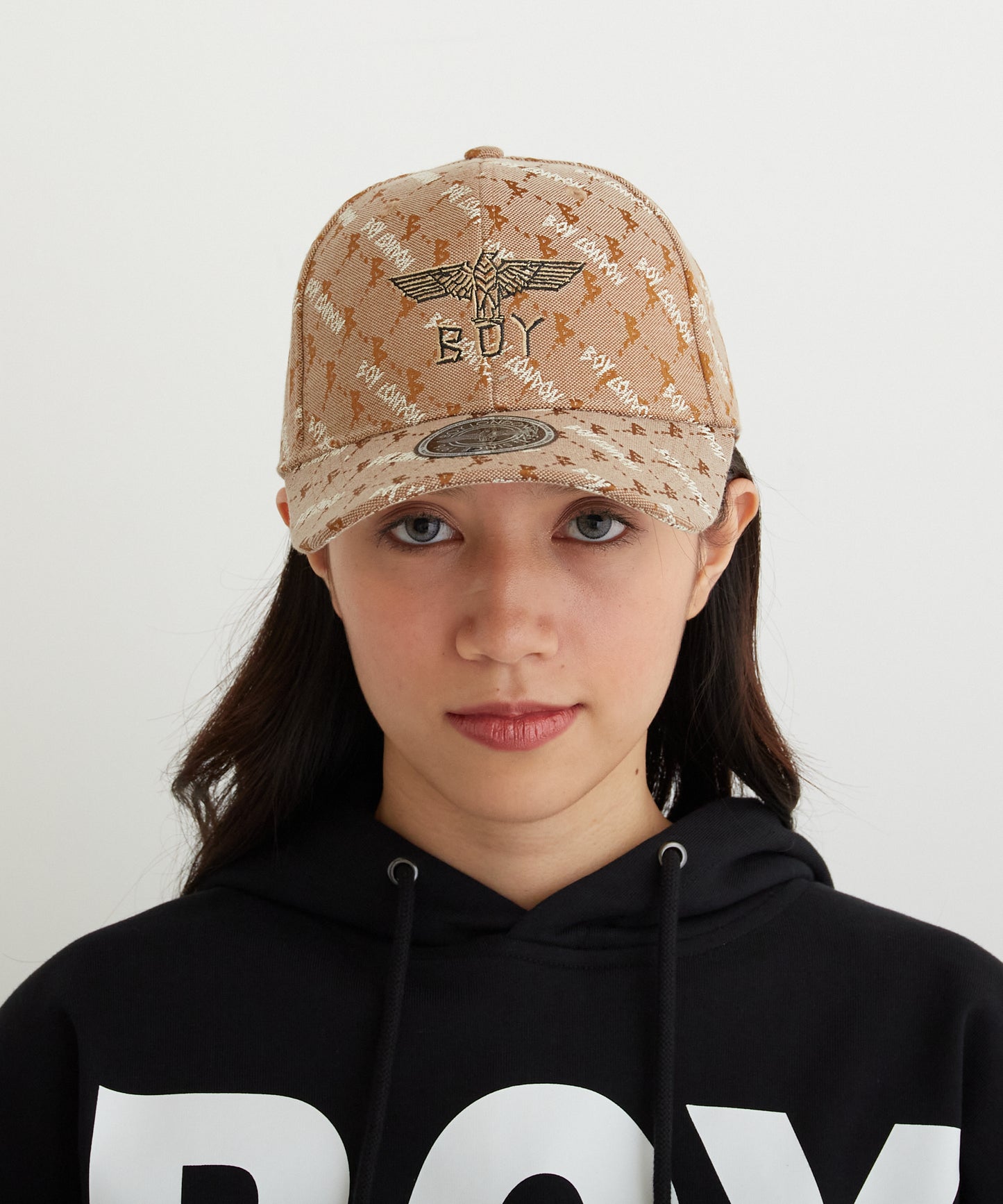 EAGLE JACQUARD CAP BROWN【B224N9000908】